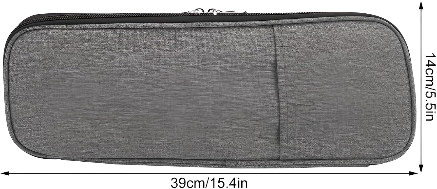 ACNTENY Long Knitting Needle Case, Gray, 15.4 Inch