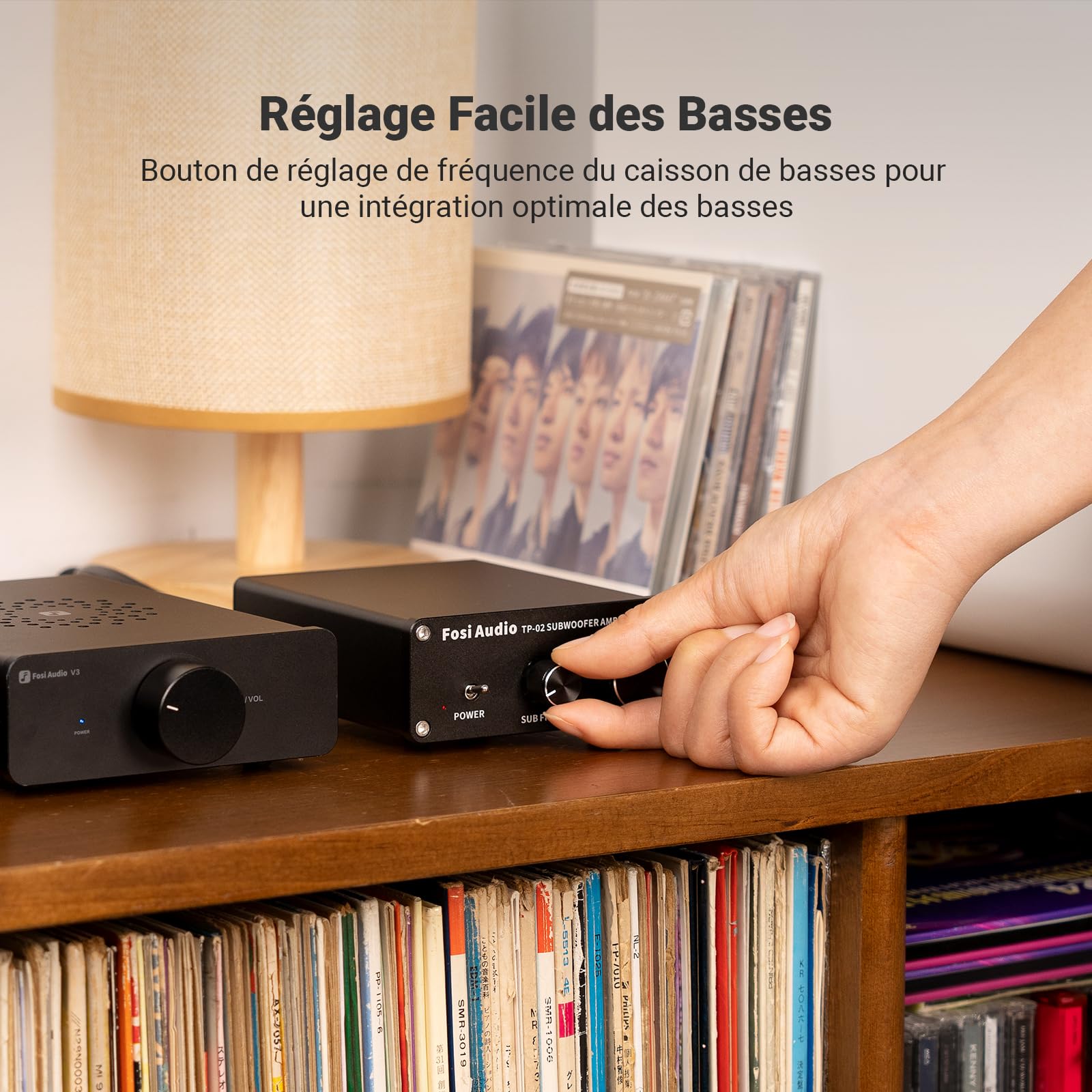 Fosi Audio TP-02 Amplificateur Subwoofer Mini Sub Bass Amplificateur Numérique de Subwoofer Intégré de Classe D TDA7498E 220Watt