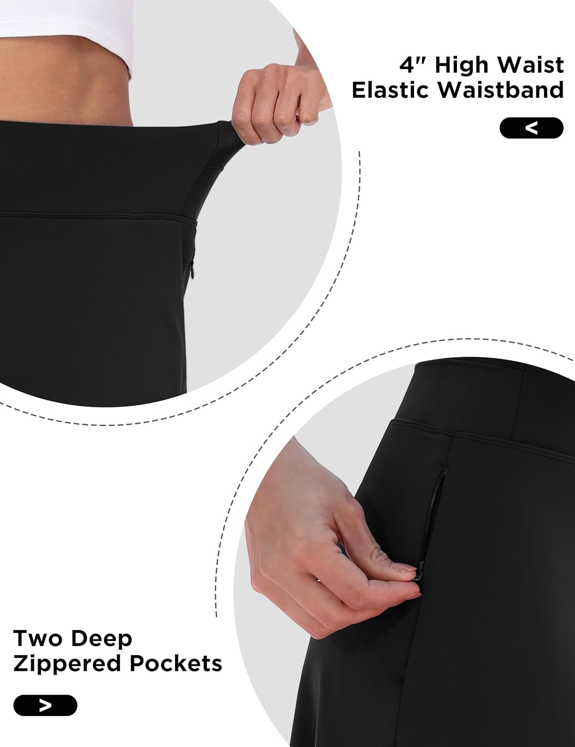 Desol Women's 20" Knee-Length Tennis Golf Skorts with Pockets - Image 4