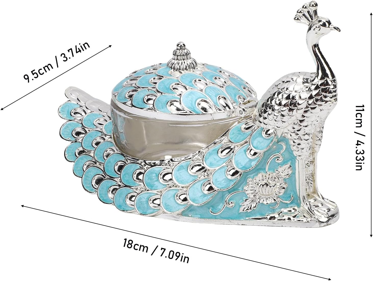Sugar Bowl with Lid and Spoon Peacock Shaped Vintage Exquisite Embossed Sugar Container for Home Kitchen Coffee Bar Accessories