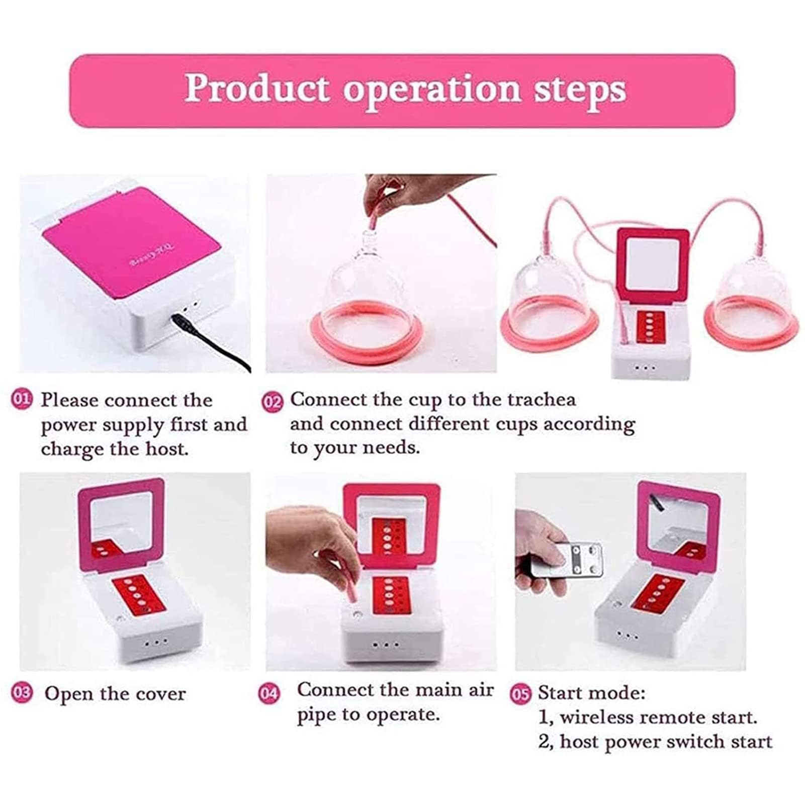 Masajeador de Pecho eléctrico, Extractor de Leche eléctrico con Control Remoto, Ventosa Doble, Carga USB y Ajuste de 5 velocidades.,A