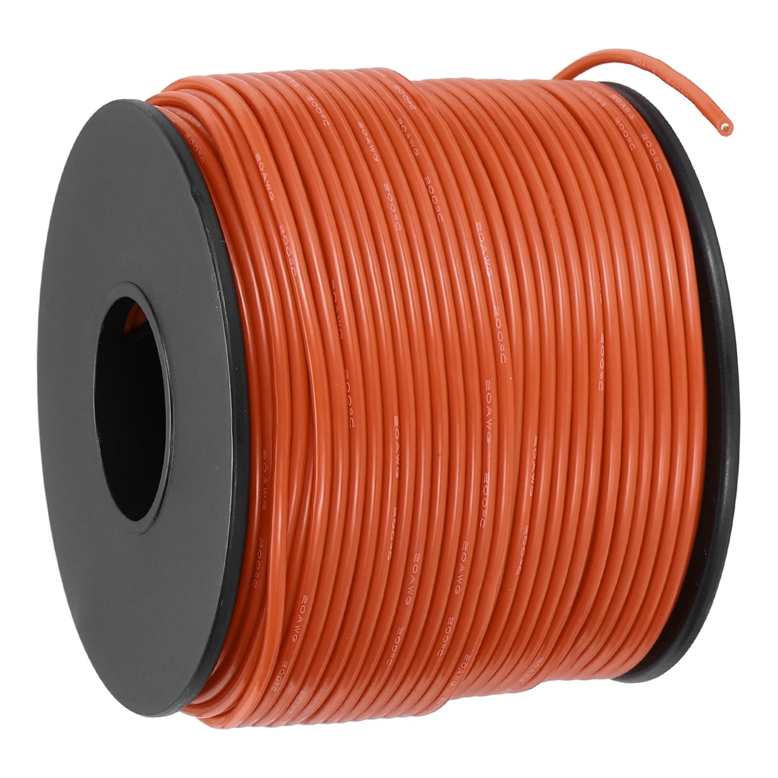 sourcing map 20 AWG Flexible Silicone Wire 61m/200ft, 20 Gauge Tinned Copper Electrical Stranded Wire 200 Celsius/392 Fahrenheit High Temperature Hookup Spool for DIY Model Wiring, Orange