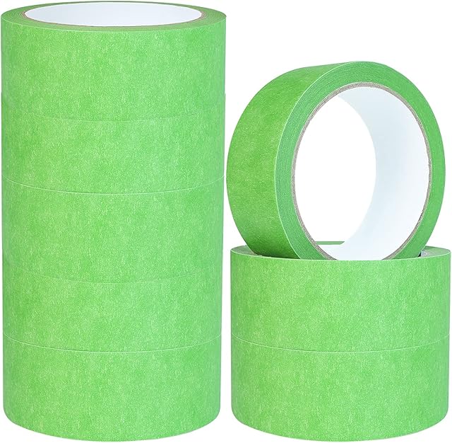 Masking Tape For Painting and Decorating 36mm Green Painters Tape Indoor For Sharp Lines Crafts Spraying Adhesive Decorators Tape 8 Pack