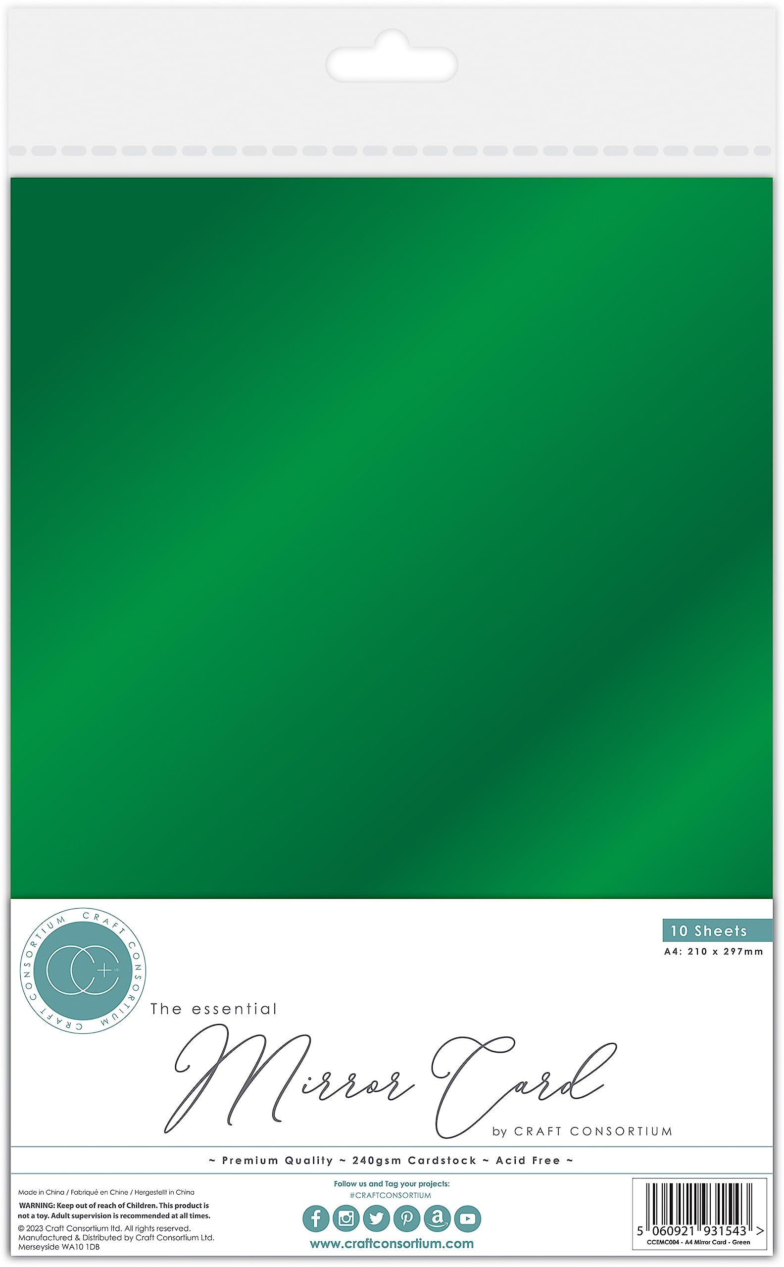 Craft Consortium Green The Essential Mirror Card A4