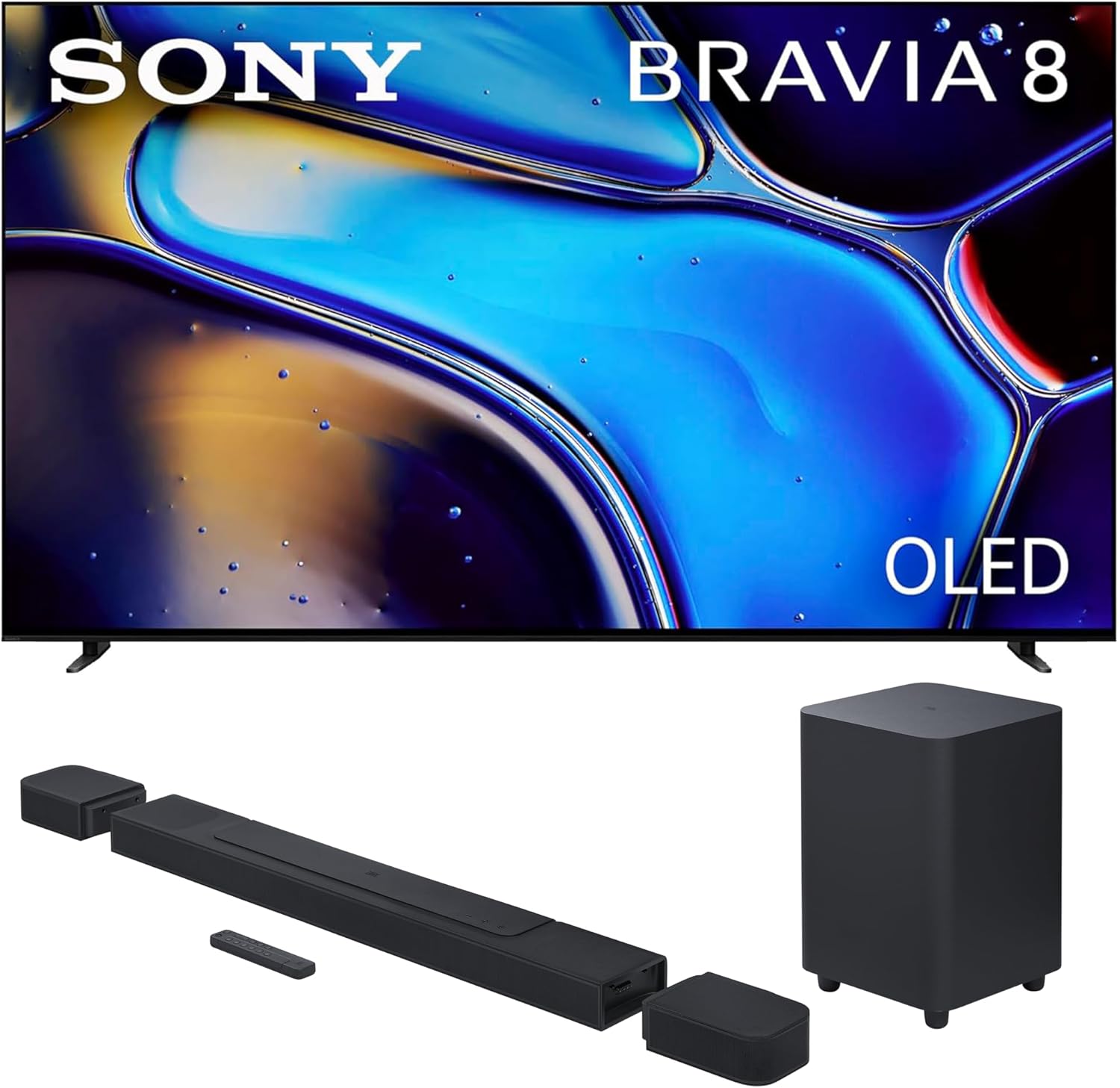 Sony K65XR80 65 Inch IMAX Enhanced Bravia OLED 4K HDR Google TV with a JBL BAR-1000 7.1.4ch Soundbar and Subwoofer with Surround Speakers (2024)