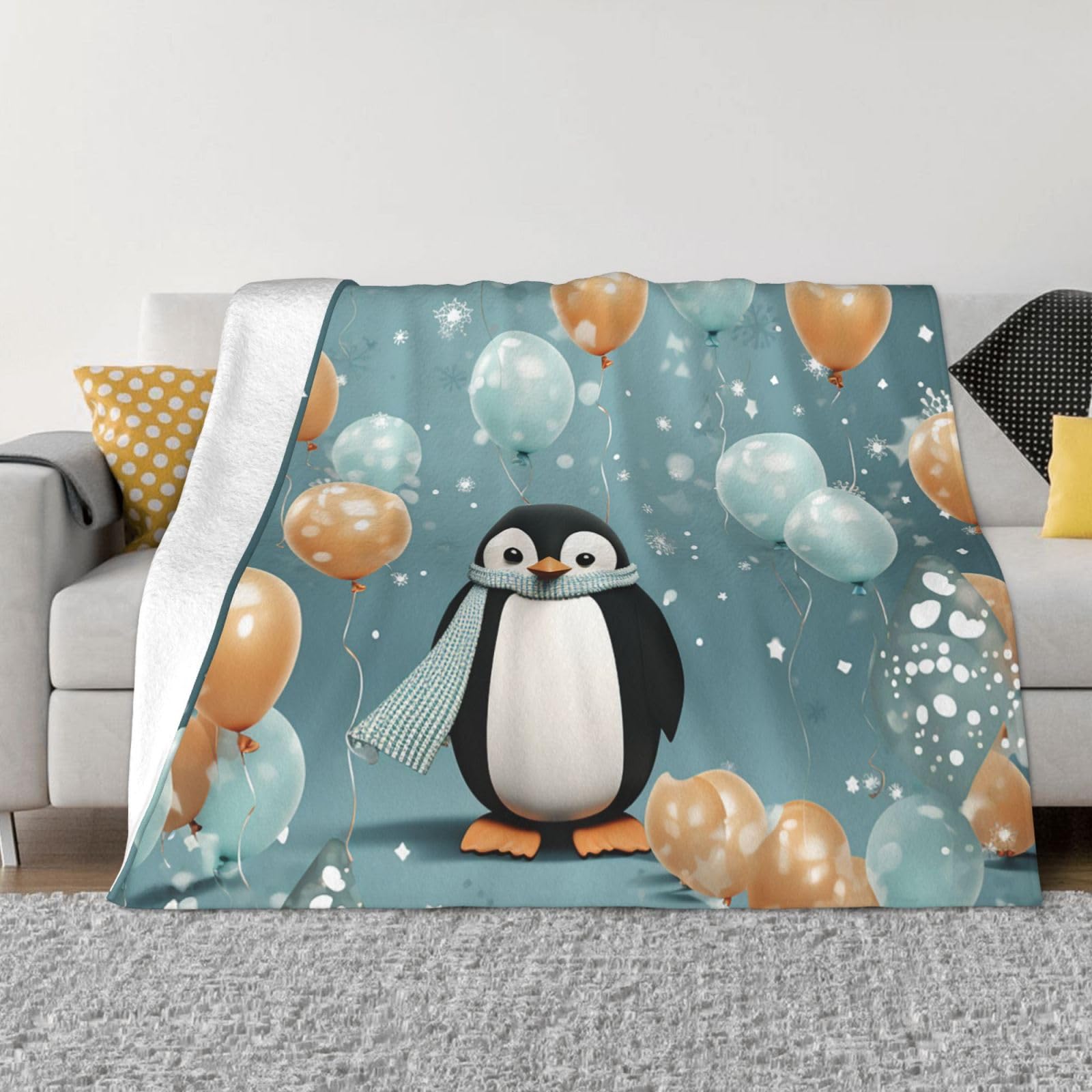 Couverture polaire en flanelle chaude contre le froid hivernal | Plaid réversible lit doux