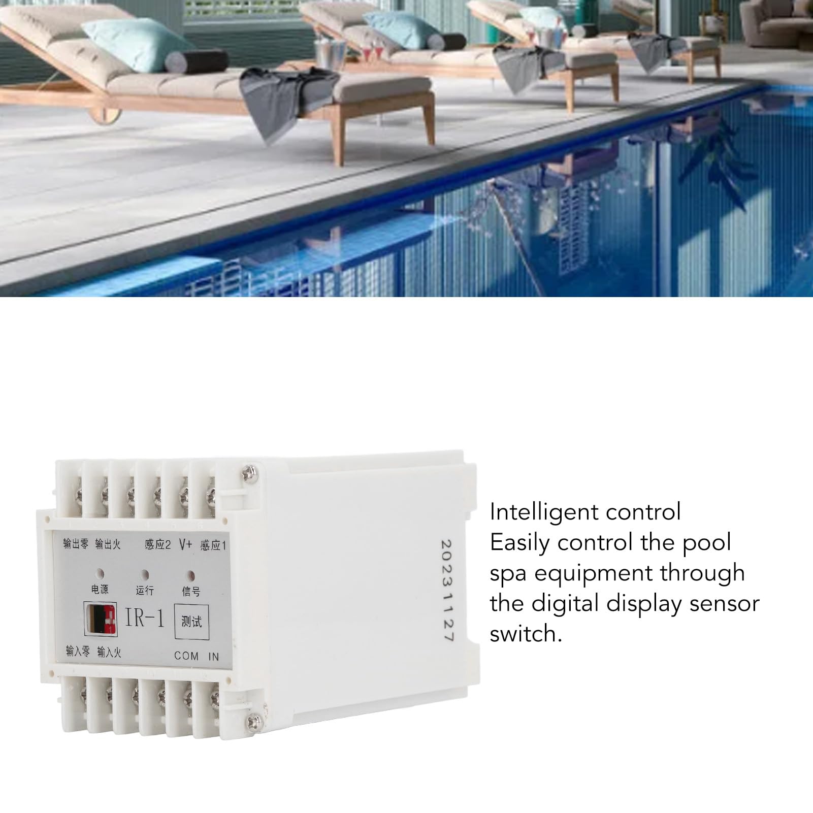Centralina Controllo Piscina, Pannello Controllo Idromassaggio con Display Digitale, Interruttore Sensore Spa per Gestione Flusso, Controller Sensore Spa (A)