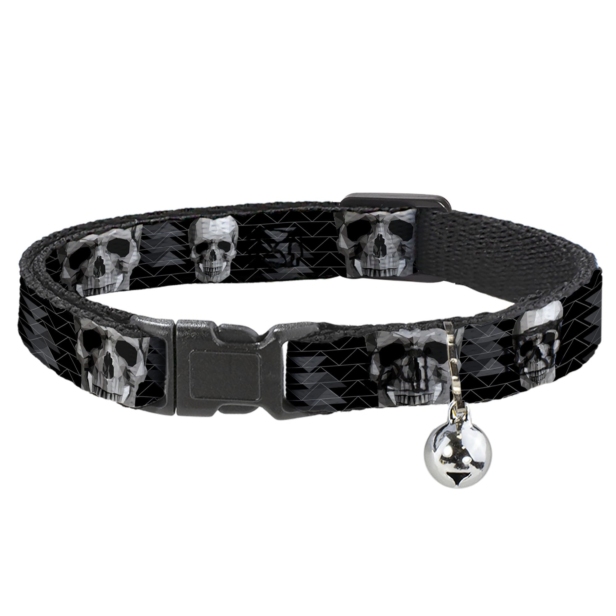 Collier chat motif zigzag noir gris blanc avec géométrie 3D ajustable