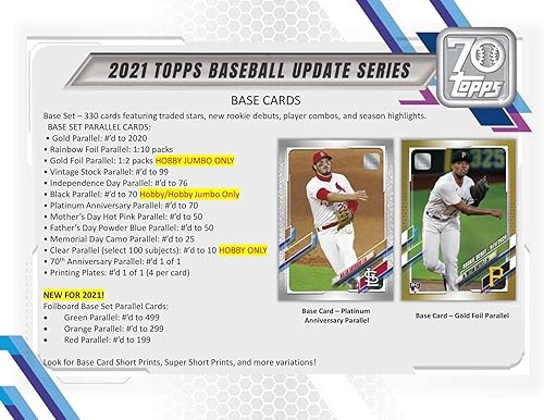 Miniatura 3 de 2021 Topps Update Baseball Hobby Box(24 Packs14 Cards,1 Silver Pk, Auto or Mem)
