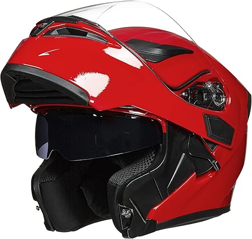 ILM 902 - Casco modular de cara completa con visera doble para motocicleta, aprobado por el Departamento de Transporte de EE. UU., 6 colores
