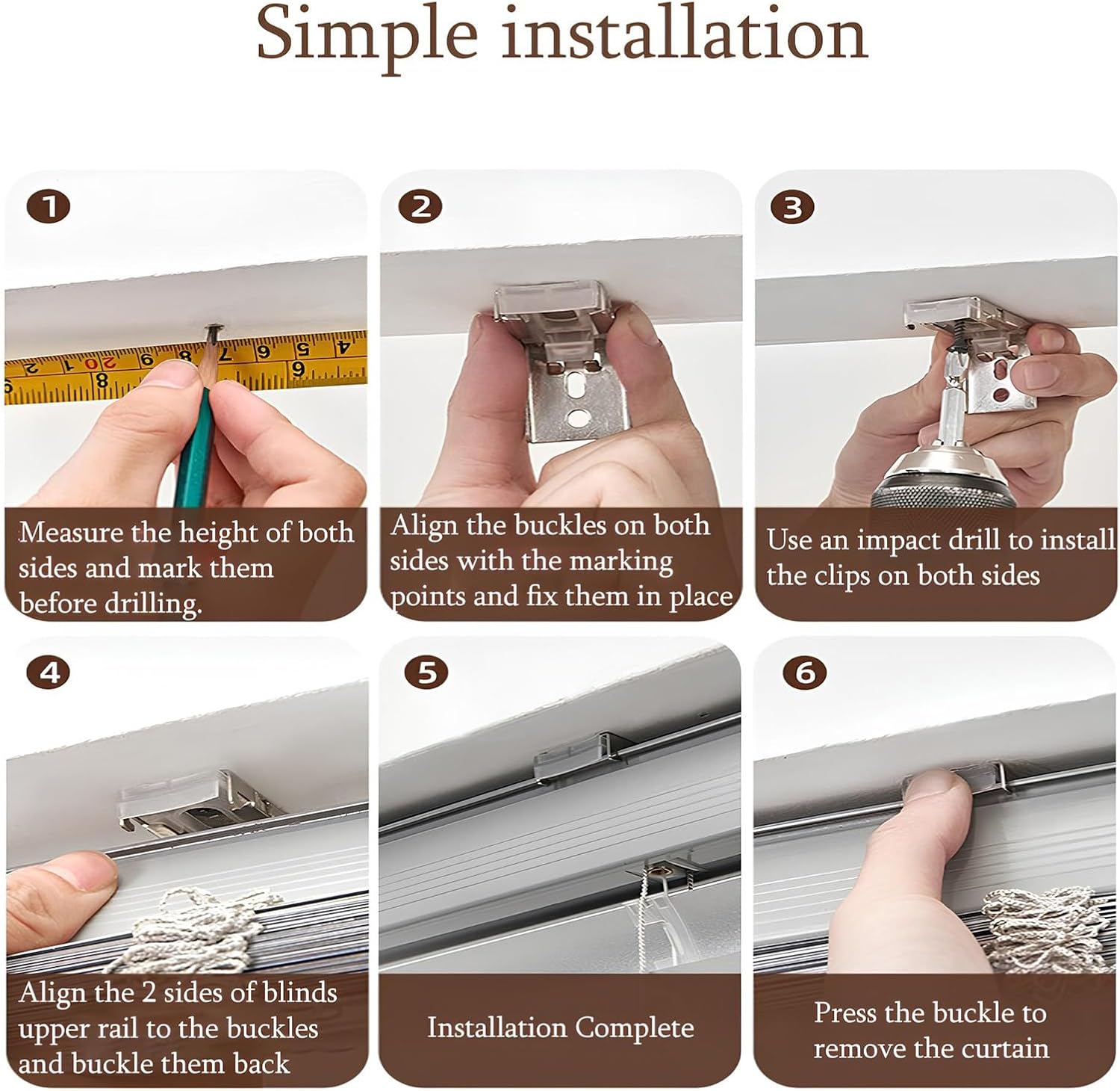 Aluminum Venetian Blinds 1" Slats Waterproof Privacy Blackout Horizontal Window Blind & Shades for Indoor Window Home Office Cordless(White,16" W x 36" H)