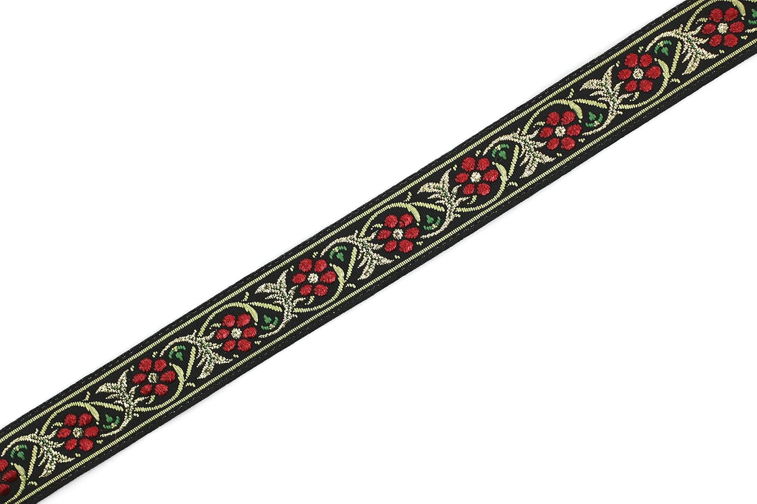 11 Yard Spool 0.62 inches Wide Red Bavarian Spring Time Floral Green Jacquard Trim Floral Ribbon Tapes Band Jacquard Ribbon Ruban Ribbons 16904