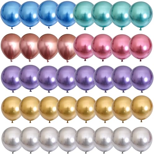 Vista 130 de Globos de color rosa pastel y morado, globos de confeti rosa claro de 12 pulgadas con globos de látex lila metálico para niñas y mujeres, mariposa