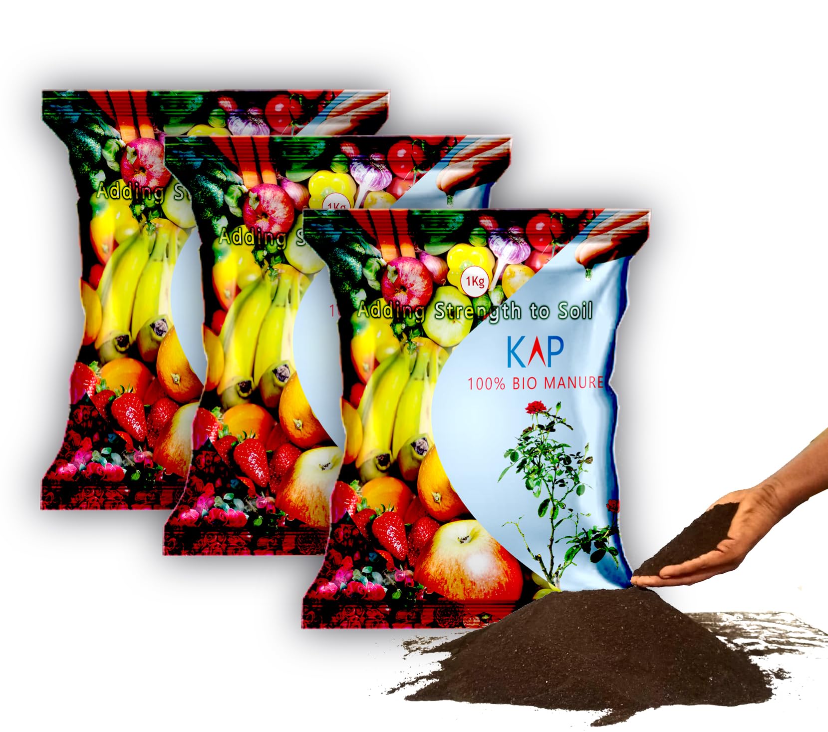 KAP Organic Bio Manure For Home And Kitchen Garden Plants - 3 Kg (Pack Of 3 X 1 Kg), Powder (B09BD2PHFQ) Amazon Price History, Amazon Price Tracker