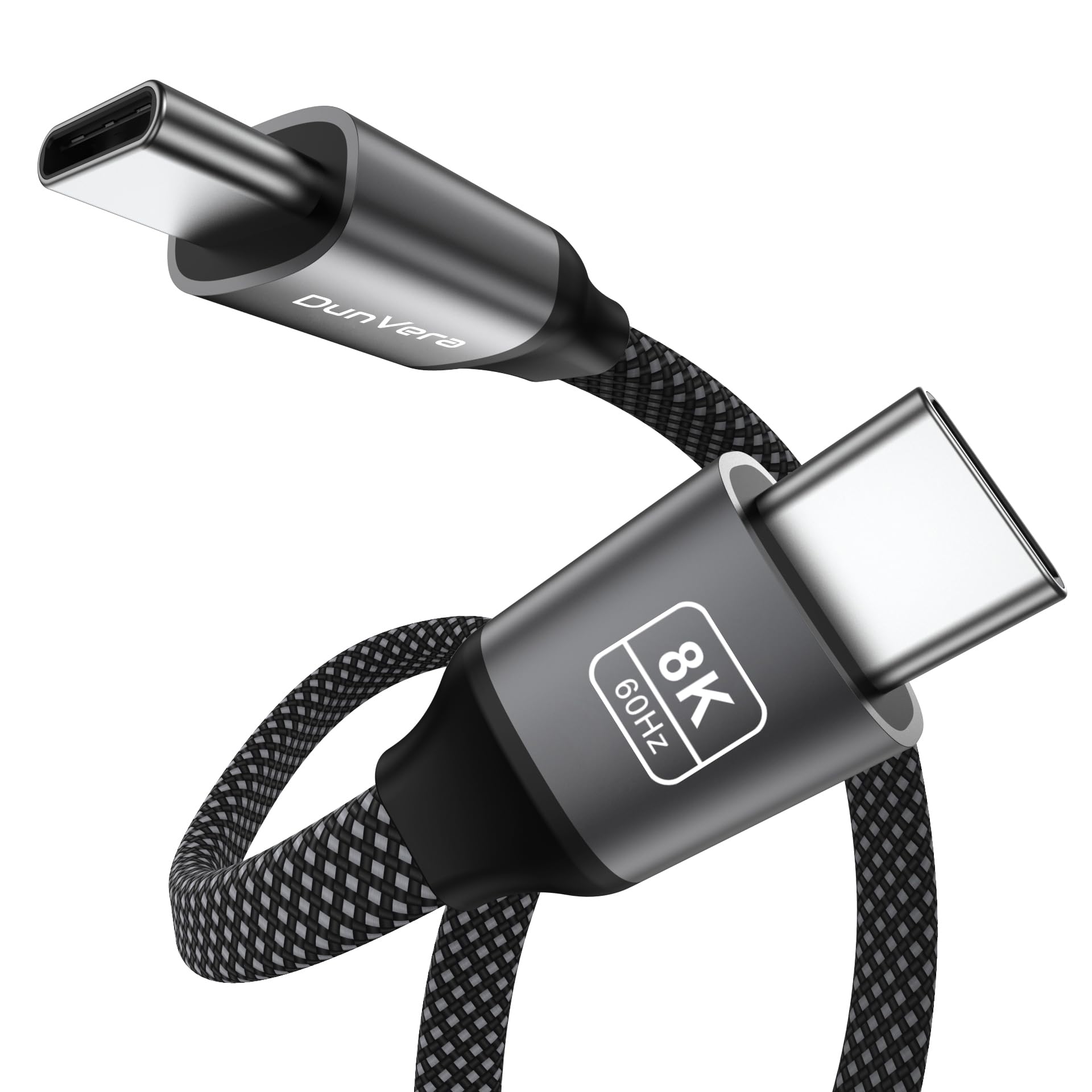 HyperBolt - Cable USB 40G - USB-C a USB-C, carga rápida PD de 240 W, transferencia de datos de 40 Gbps, video de 8K a 60 Hz, diseño plano autoenrollable magnético, compatible con Thunderbolt 3
