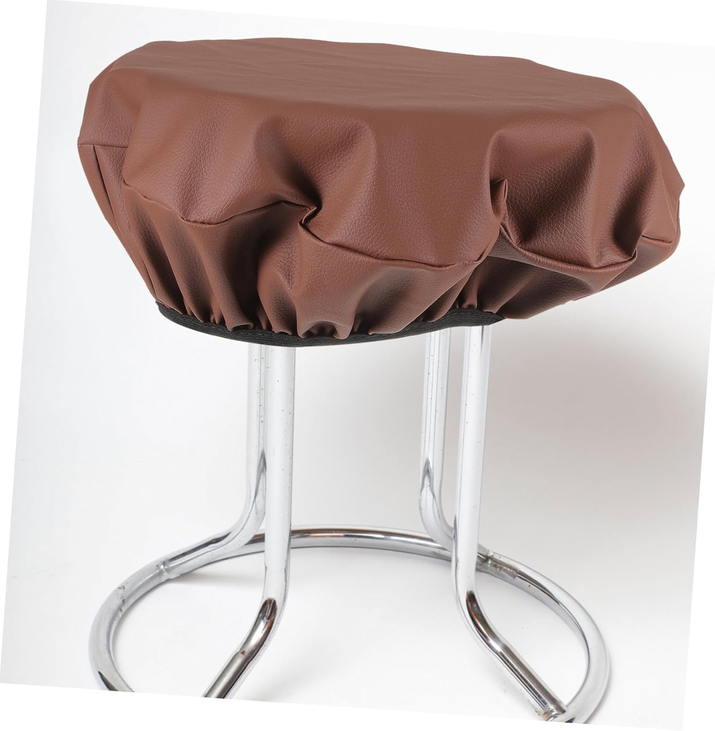 Round Leather Stool Cover Reusable Padded Round Protector for Dining Chairs Barber Shop Stools Easy to Clean Stain Resistant Cover