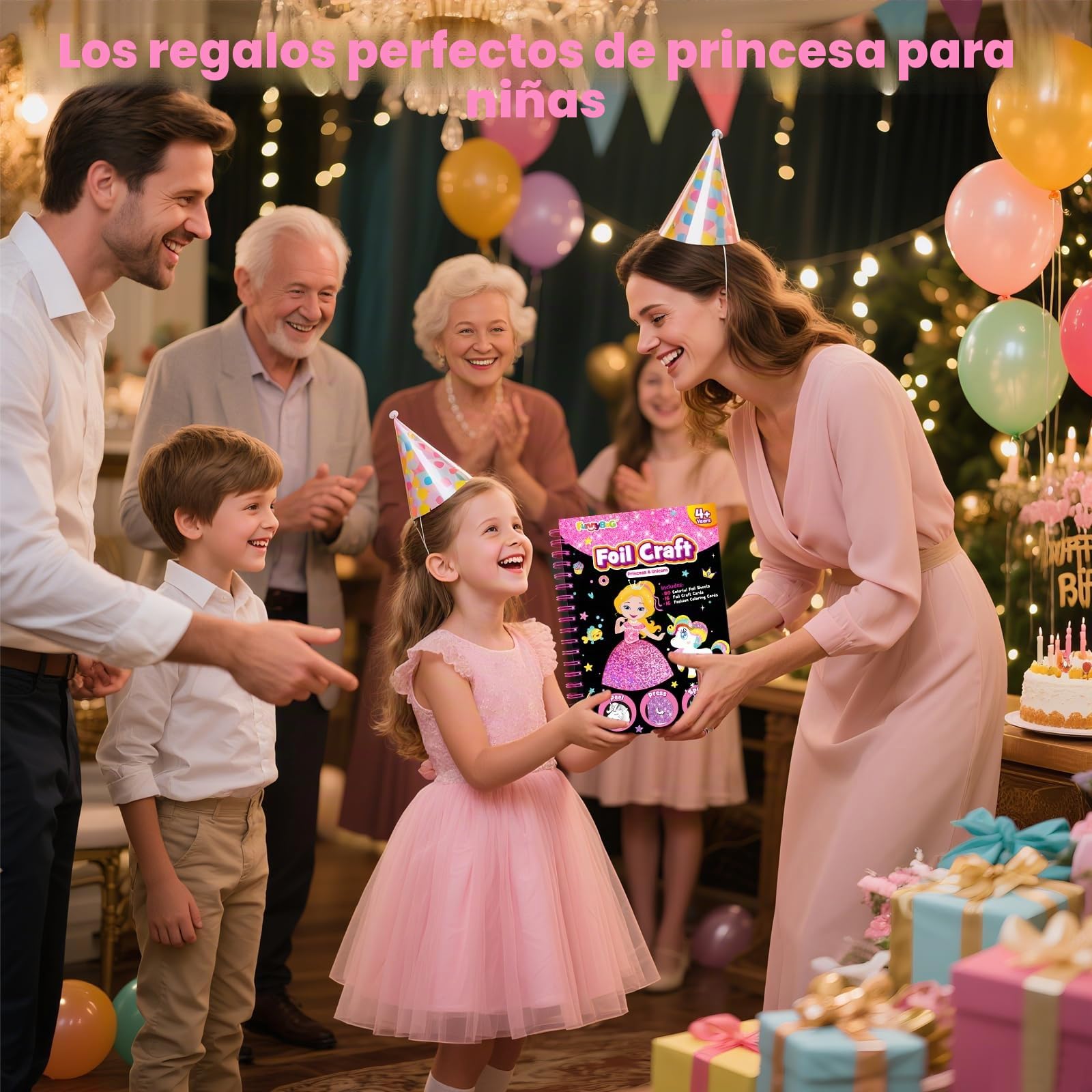 FUNNYB&G Manualidades infantiles con foil, Creativo Kit Manualidades niños, Juguete Niña Regalos Para de 3 4 5 6 7 8 9 12 Años Niño cumpleaños (Princesa)