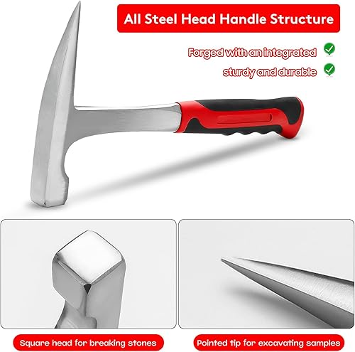 Miniatura 2 de 12 kits de herramientas de geología, herramientas de minería de roca, herramientas de caza de rocas con exquisita combinación de accesorios,