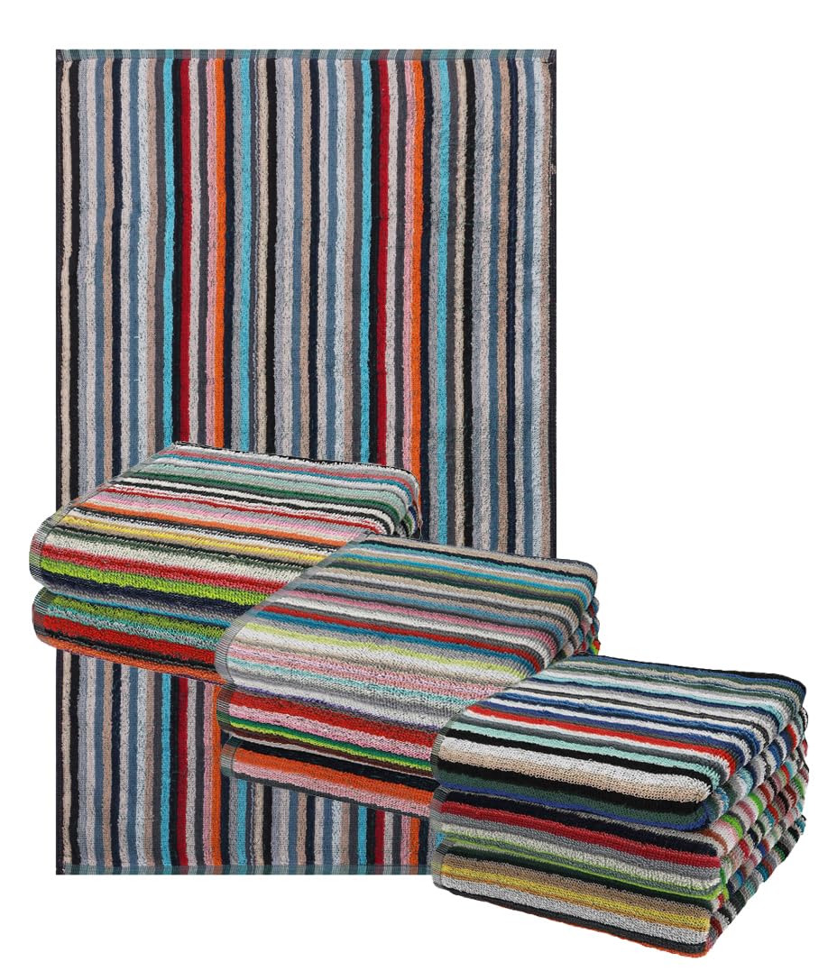 Betz 9er Set Küchentücher Geschirrtuch Handtuch 100% Baumwolle HELGOLAND Größe 50 x 90 cm Grubentuch Küchentuch Allzwecktuch Streifen bunt