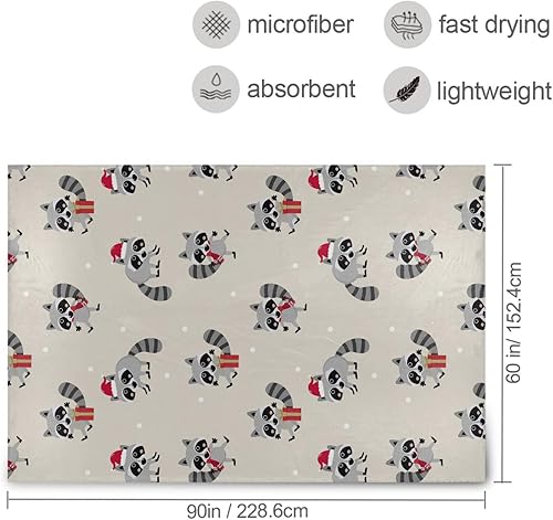 Miniatura 3 de Cute Raccoon Wildlife Christmas Ultra-Soft Blankets & Throws for Adults Kids, Comfy Winter Blanket for Camping Camping 60x90 Inches