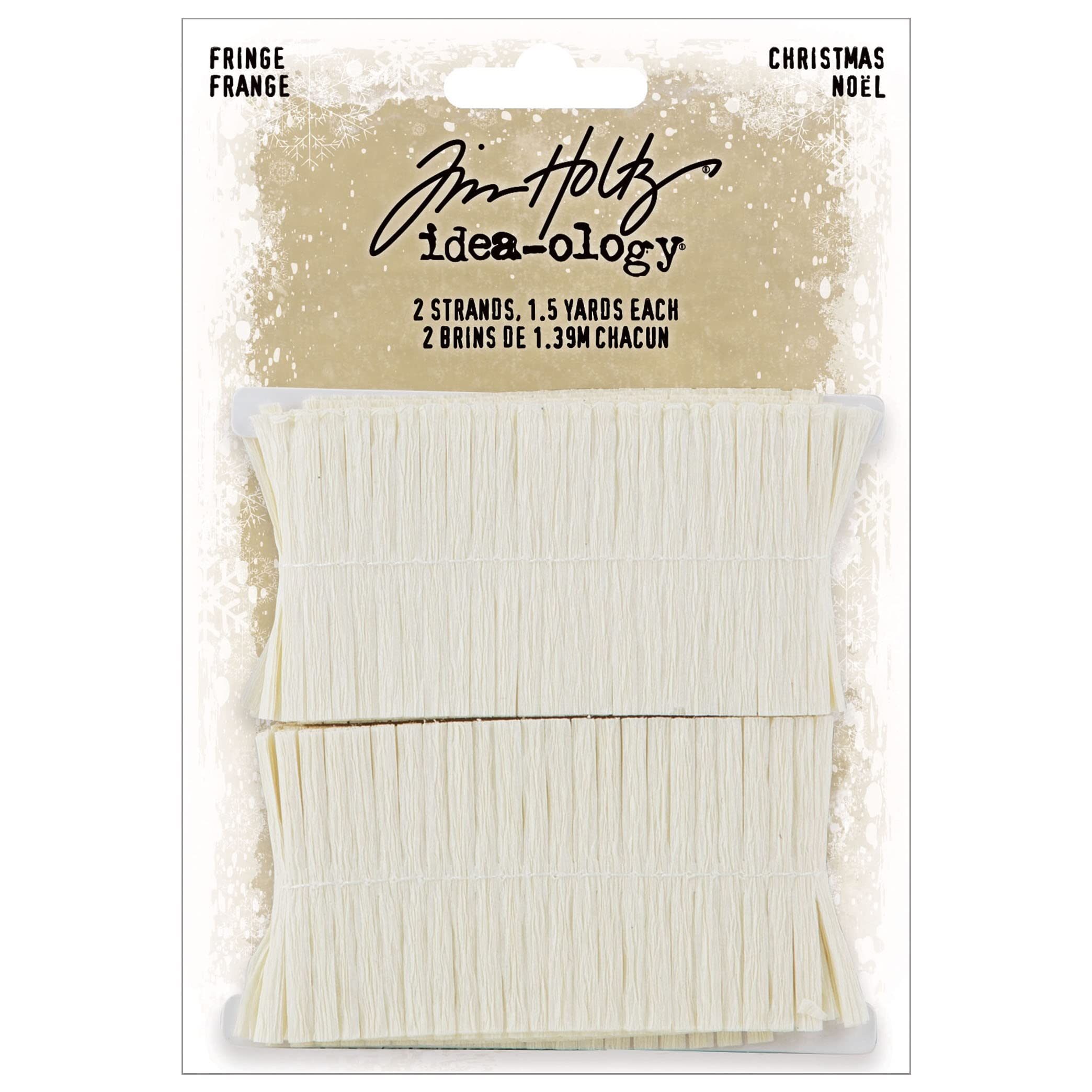 Tim Holtz - Advantus Idea-Ology Fringe 1.5yd 2/Pkg-Christmas Art Craft, Cream