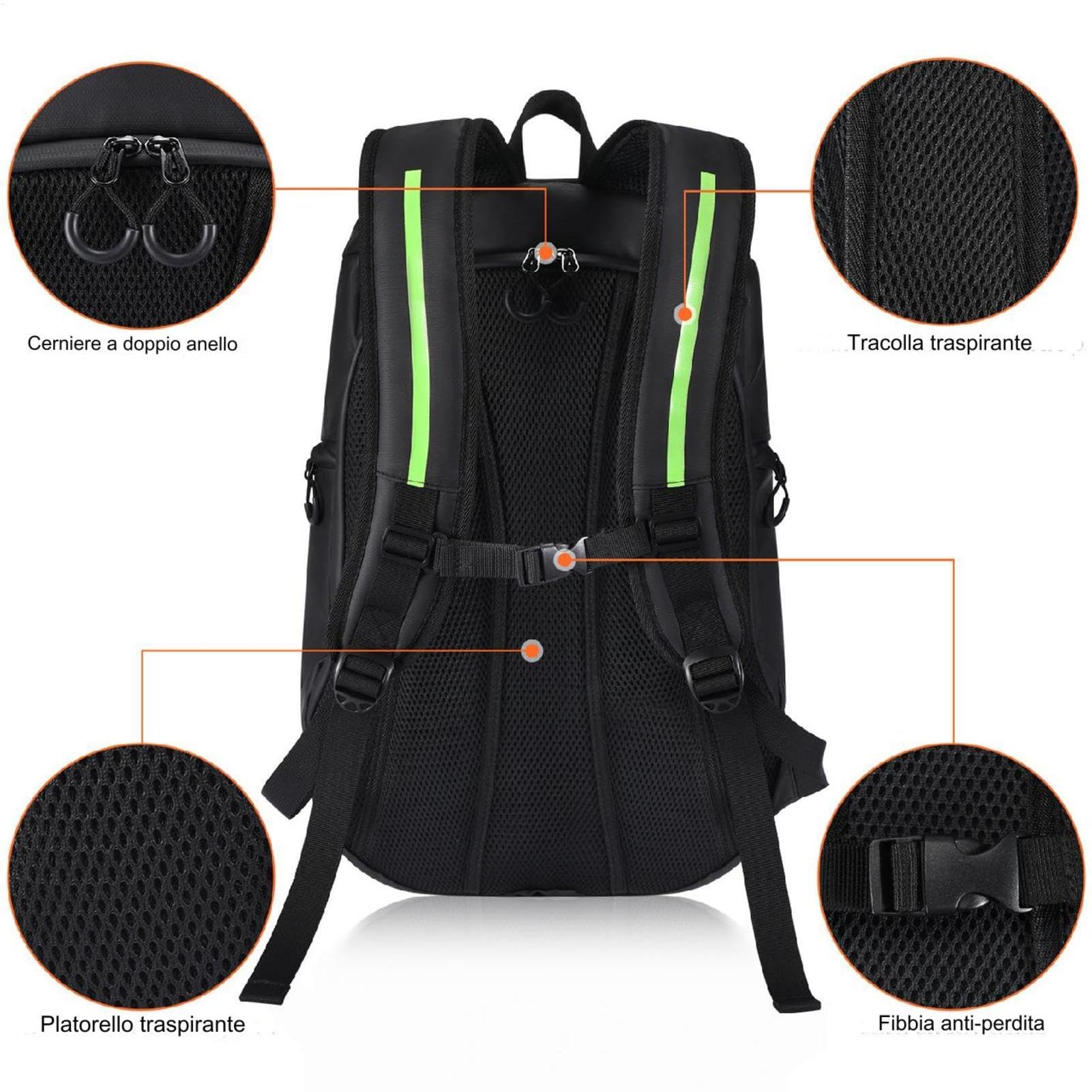 Generico Zaino Per Caschi, Zaino Per Moto Impermeabile - Borsa Porta
