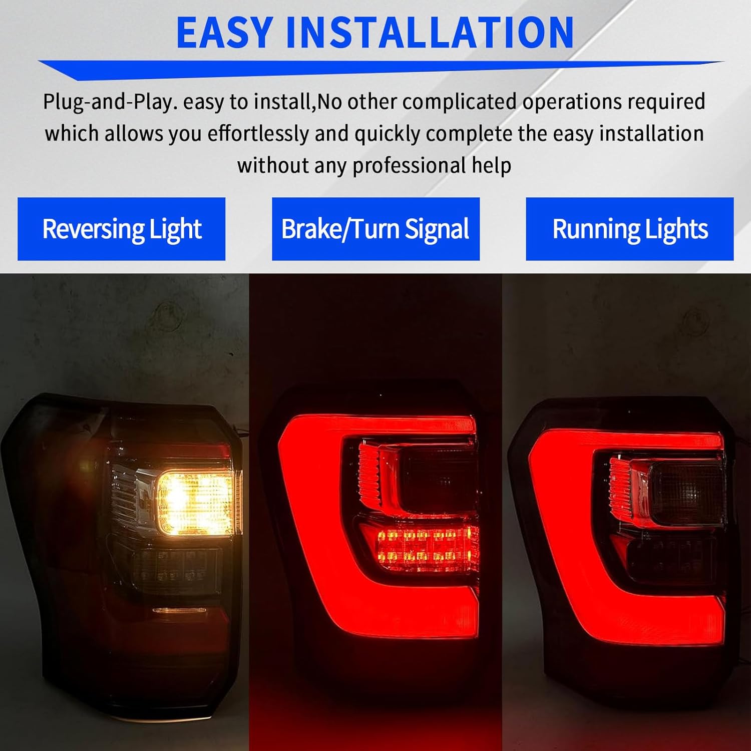 LED Tail Light Assembly Compatible with Ford Expedition 2018 2019 2020 2021 Left Driver Side Rear Tail Light Replaces JL1Z-13405-H