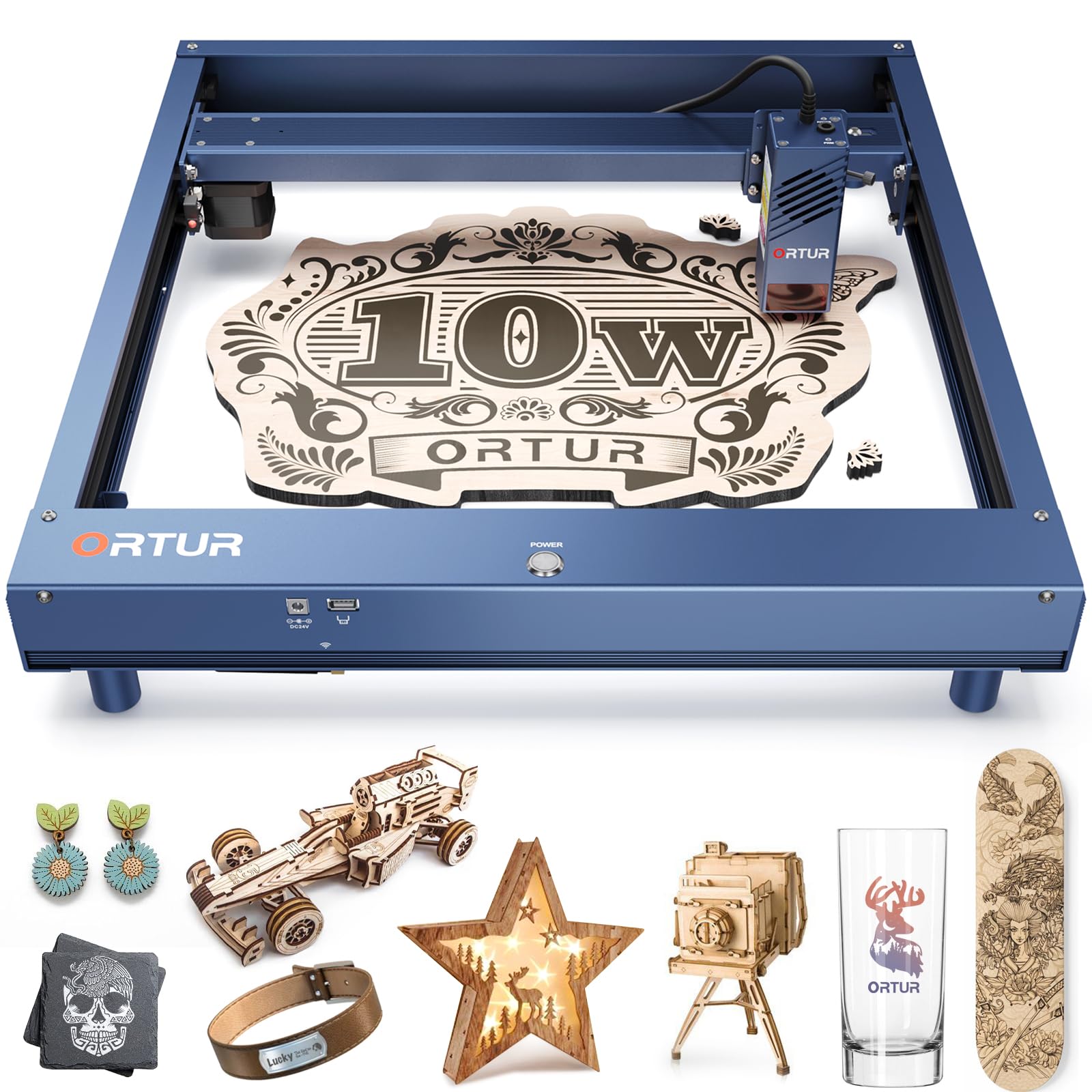 10W Laser Engraver for Laser Master H10, 96W Laser Cutter and Engraver Machine, 20000mm/min Engraving Speed and App Control DIY Laser Engraver for Wood and Metal, Acrylic,Leather