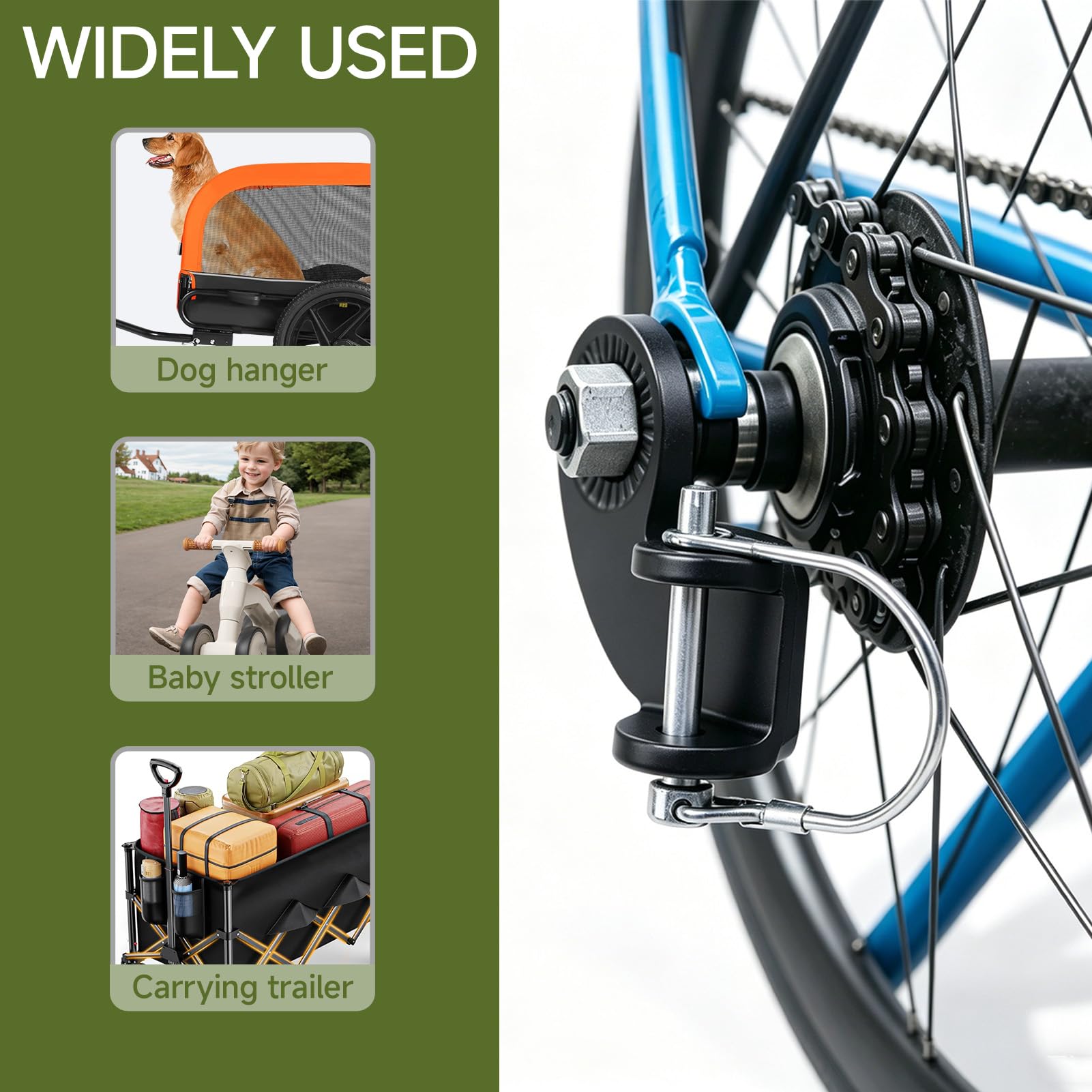 NYVOR Fahrradanhänger Kupplung, Edelstahl Fahrrad Anhängerkupplung Kompatibel mit Burley-Anhänger-Adapter, 90°-Kupplung Fahrradanhänger mit Sicherungsstift für Anhänger Kinderkarren Hundeanhänger Baby