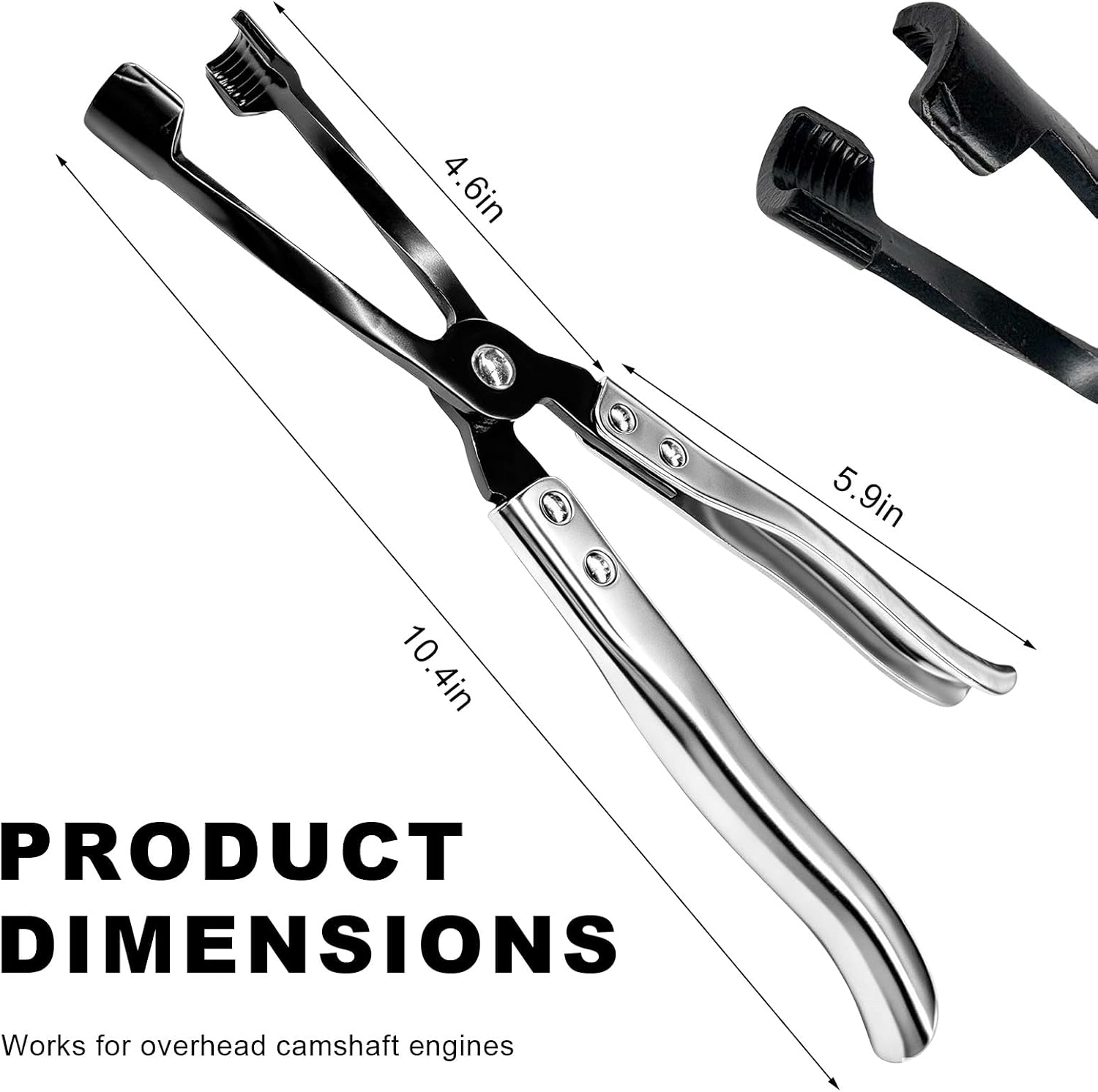 Car Valve Seal Pliers, 27cm/10.5in Valve Stem Seals Disassembly Tool with Ergonomic Grip, Universal Narrow Access Stem Seal Pliers for Motorcycle ATV Small Engine Vehicle