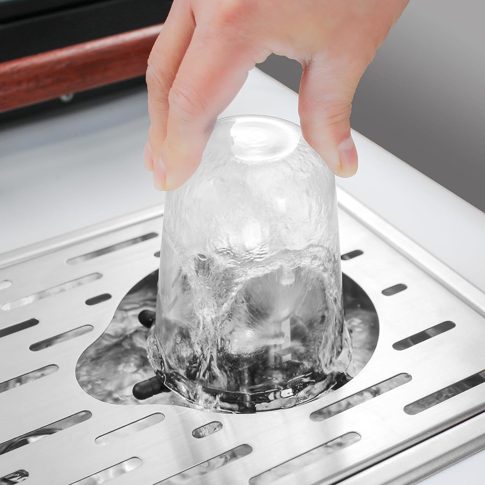 Lavabicchieri Bar, Set Lavabicchieri Commerciale per Cucina Domestica, Lavello da Bancone per Bar in Acciaio Inox con Rubinetto a Pressione