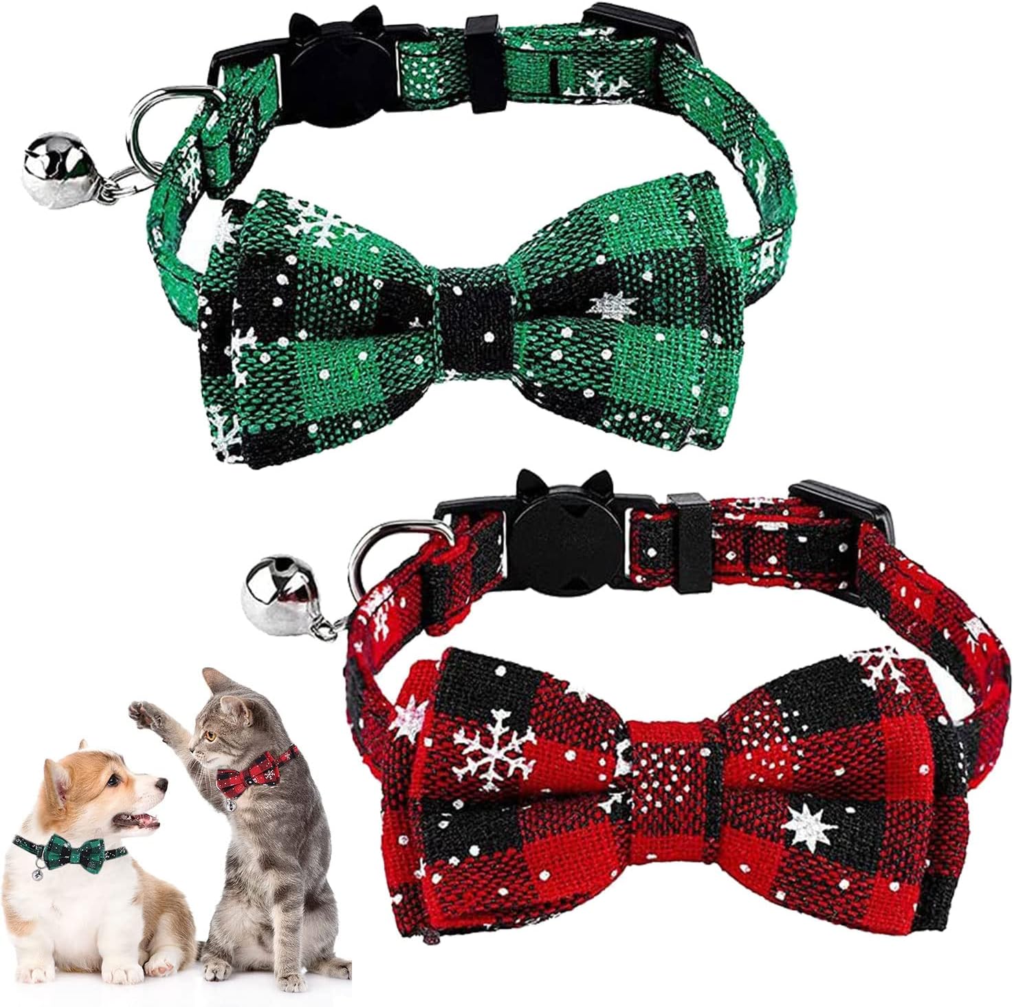 Weihnachtshalsband,2 Stück Kleine Hundehalsbänder Verstellbares