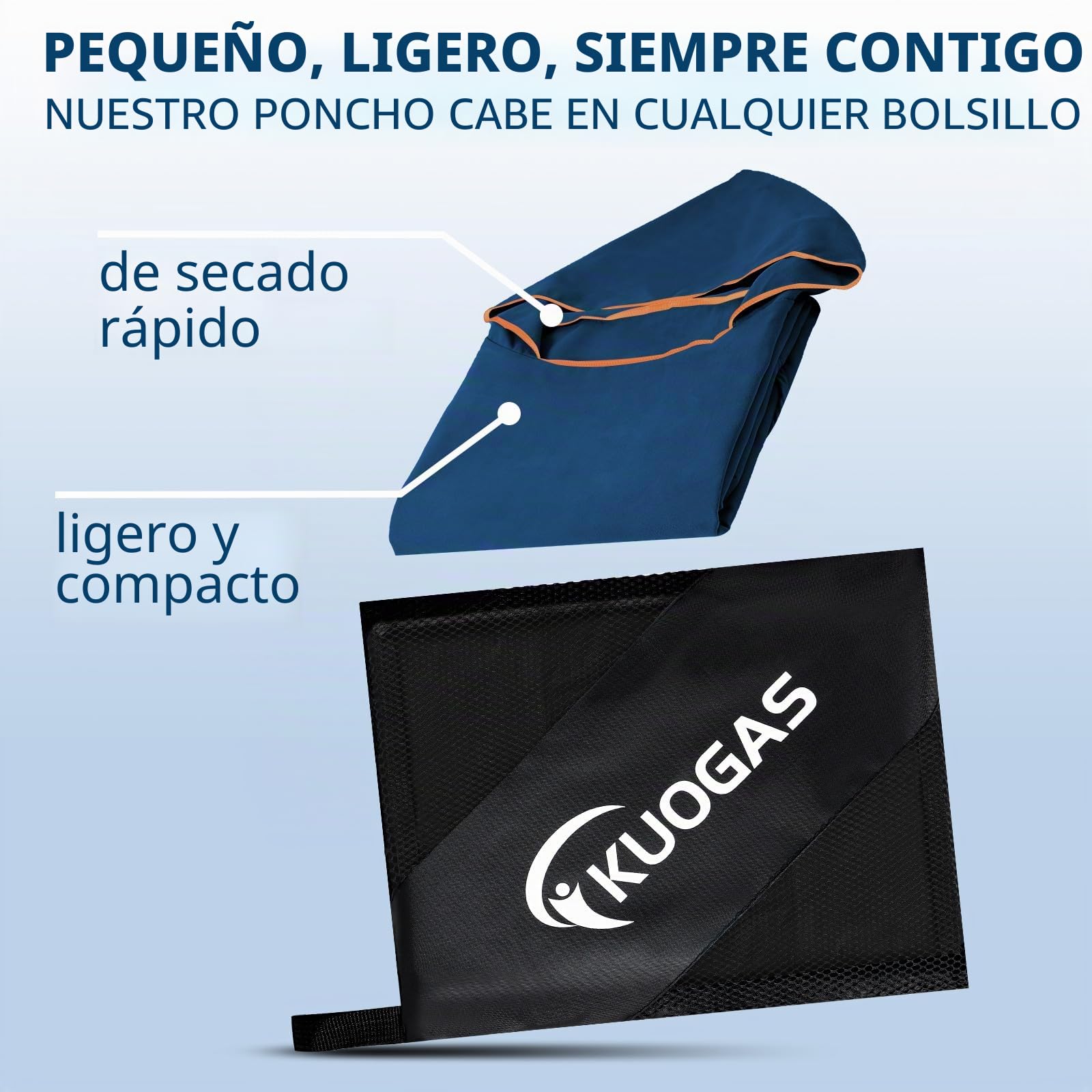 KUOGAS Poncho De BañO para Mujer Y Hombre 117X88cm Poncho De Surf De Microfibra Poncho De BañO Toalla De Microfibra TambiéN como Ayuda para Cambiarse En La Playa