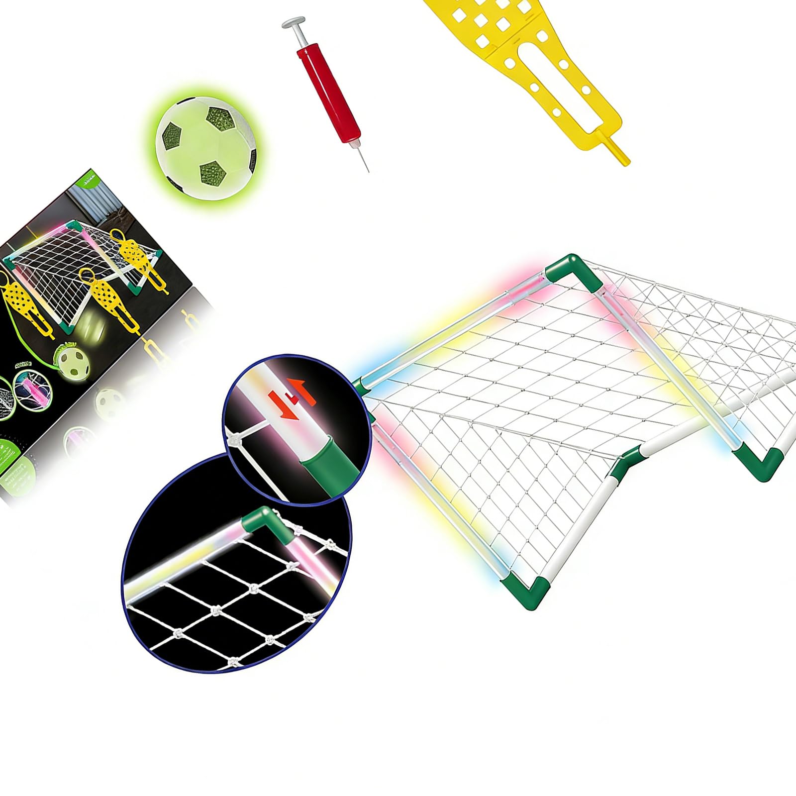 Attrezzatura da Allenamento per Calcio per Bambini con luci Integrate per Uso Notturno e Varie attività con la Palla Giocattolo da Calcio per Interni Esterni