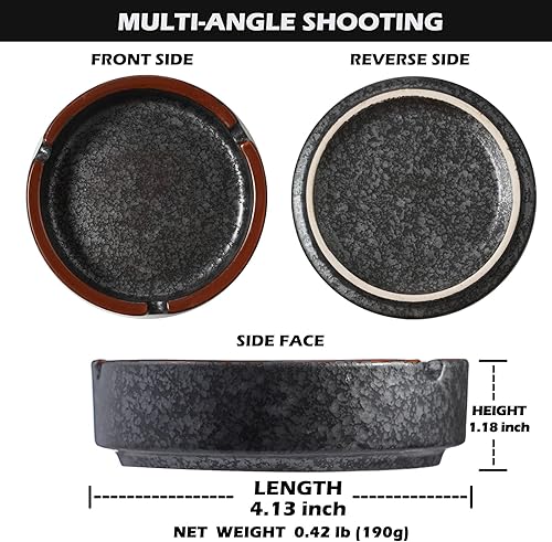 Miniatura 2 de Cenicero de cerámica, cenicero casero, cenicero, cenicero de cigarrillos para uso en interiores o exteriores, cenicero de barra de café, cenicero