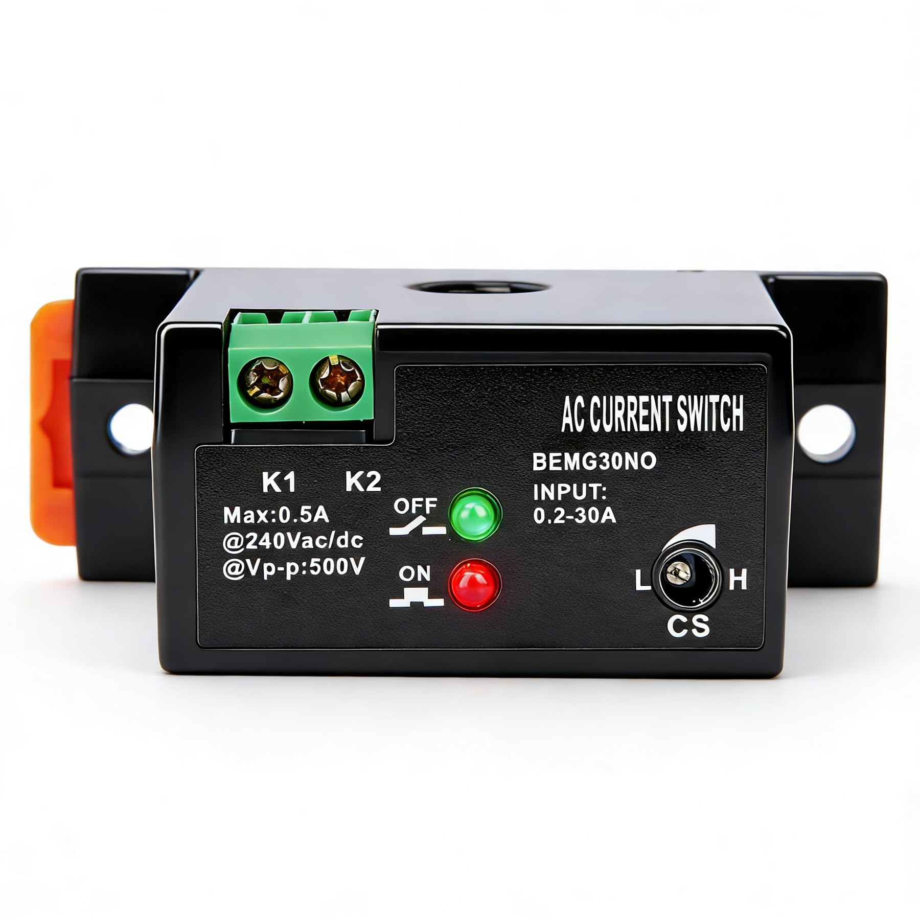 Interrupteur de Détection de Courant, Commutateur de Mesure de Courant AC, 0.2-30A Normalement Ouvert, avec Lampe Témoin, pour Équipement Industriel Automatisé