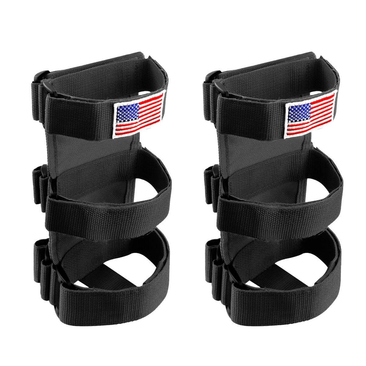 Ohleats Roll Bar Fire Extinguisher Holder, American Flag Pattern, Black-2PCS