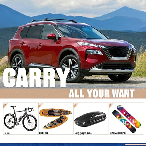 Miniatura 3 de ‎AUXPACBO - Barra transversal para Nissan Rogue 2021 2022 2023 2024 2025 SV SL Platinum con riel de techo, barras transversales de techo,