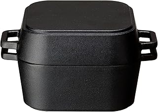 イシガキ産業 イシガキ 鉄鋳物 約幅18.5×奥行14.5×高さ10m 本体容量約980ml・蓋約600ｍｌ IH対応 デリッシュ・ライフ COLOスクエアダッチ アウトドア 個食 4234 黒