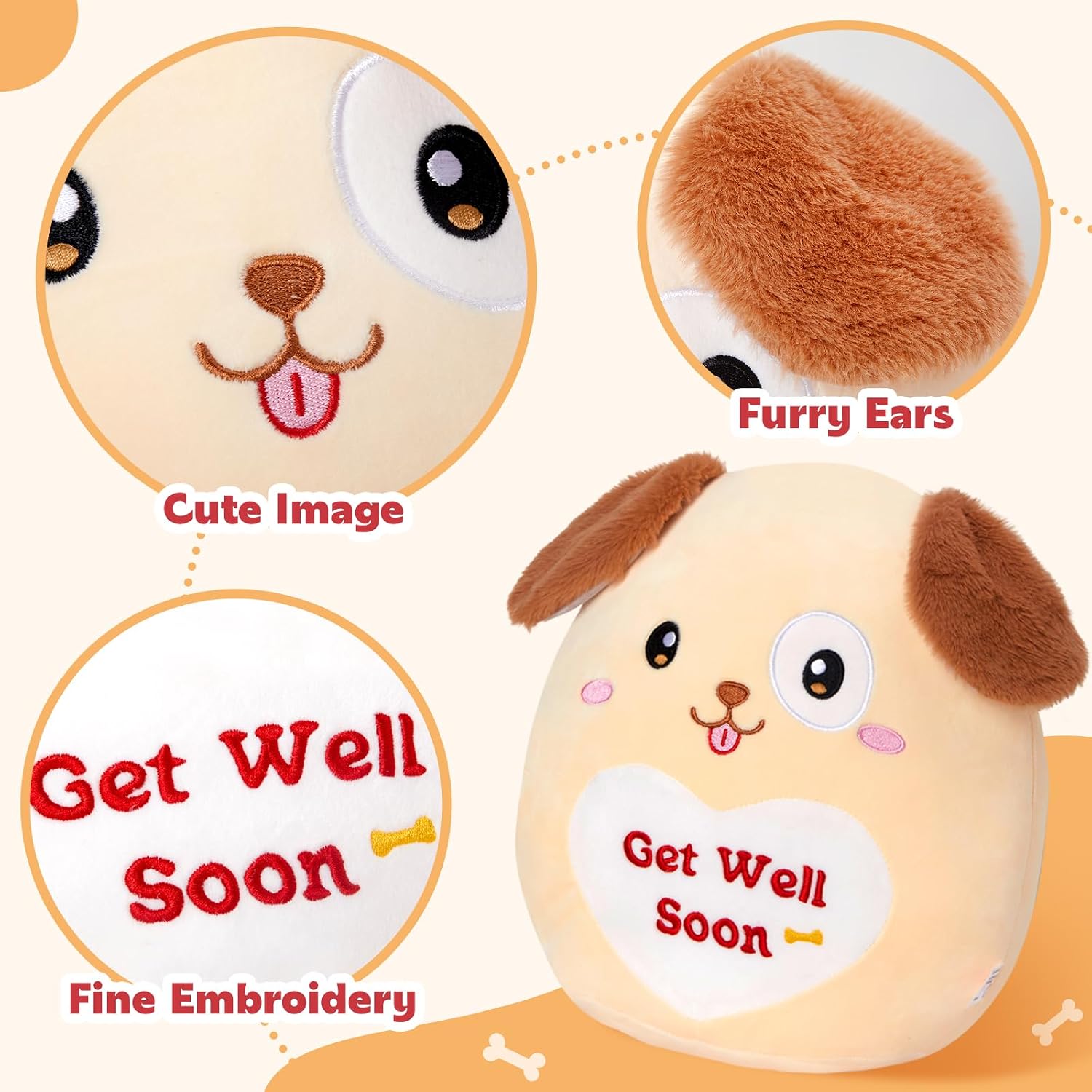 WEWILL 12’’ Get Well Soon Puppy Soft Plush Cute Get Well Dog Stuffed Animal Toy Gifts for Toddler Kids Boys Girls