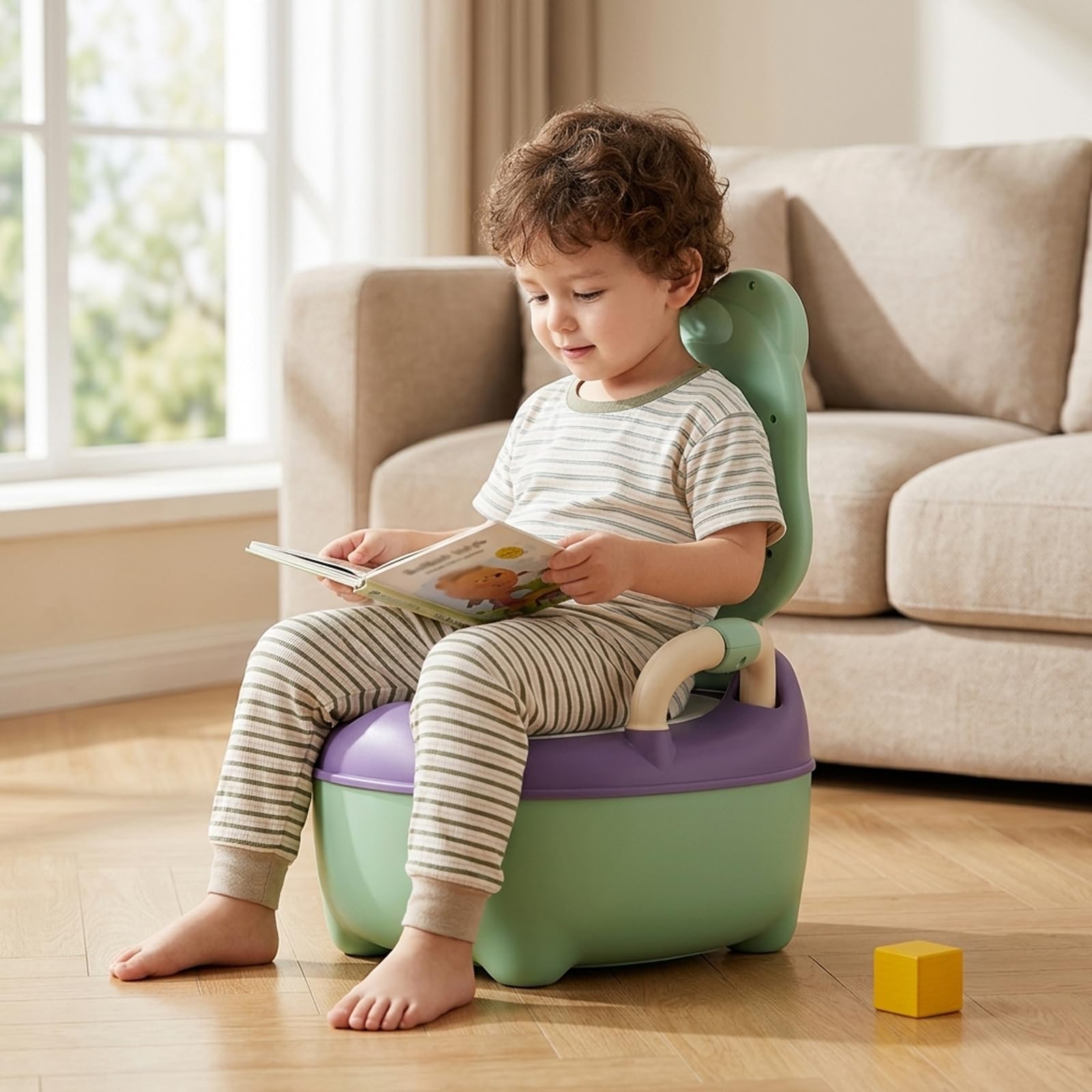 Tragbarer Töpfchentrainer, PP PU, Toiletten Trainings Töpfchen, sicher und Cartoon für Kleinkinder, die Toilettenfähigkeiten erlernen, tragbarer Sitz für