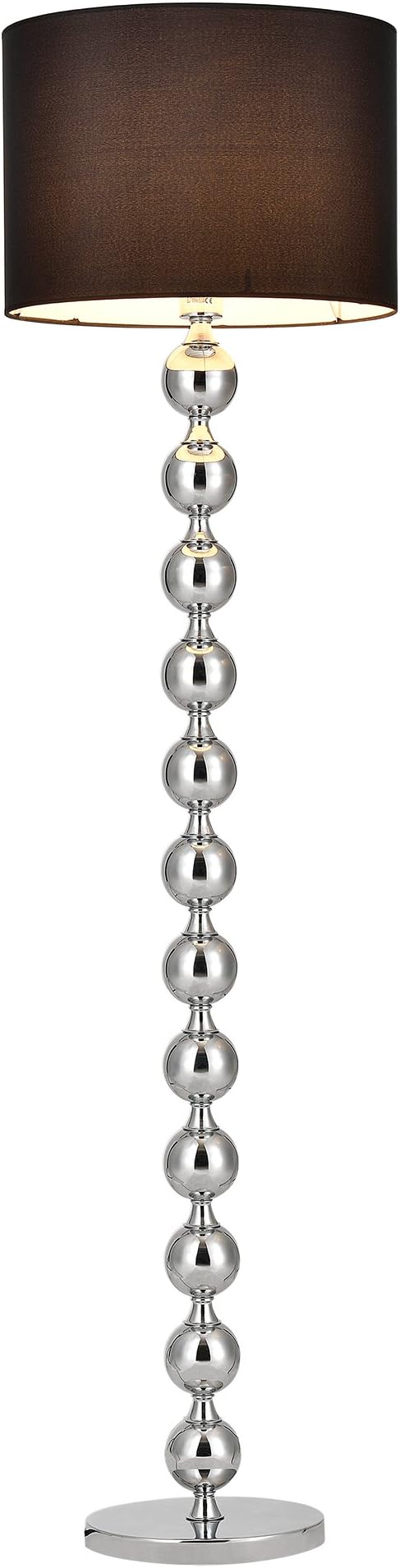 lux.pro Vloerlamp Dallas staande lamp 155 cm E27 chroom en zwart