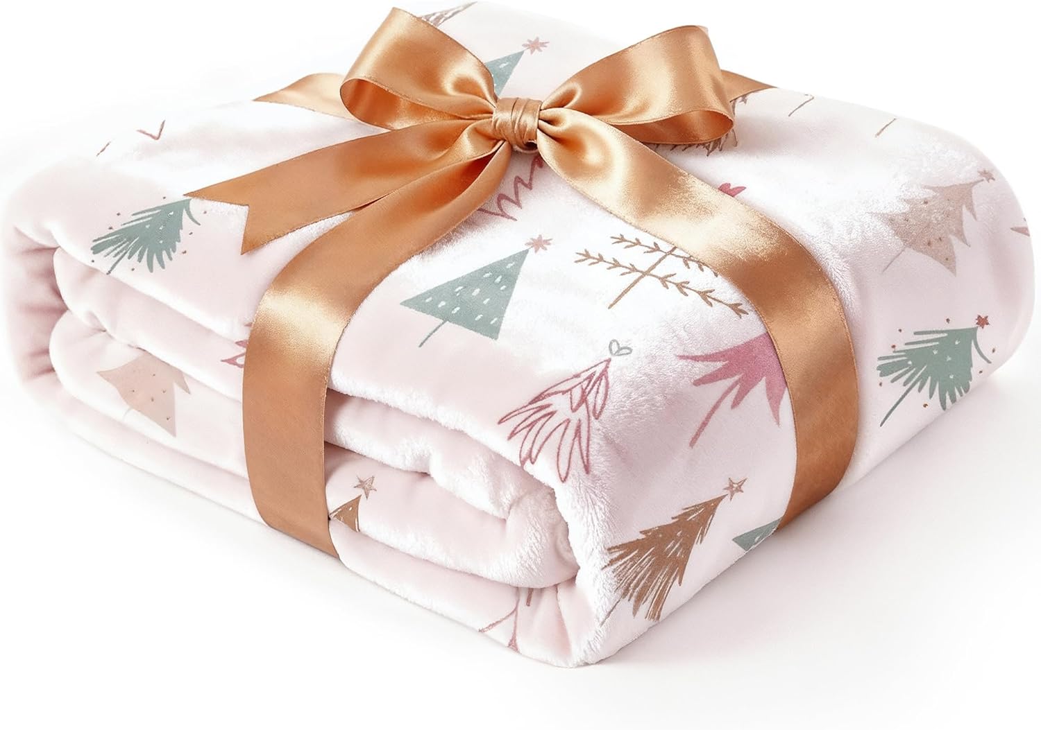 Ultra Soft Fleece Blanket Throw Size - Christmas Flannel Fleece Luxury Throw Blanket - Lightweight Throw for Couch, Bed, Chair - Warm & Breathable - Cozy Microplush Bedding - Christmas Trees, Pink 02 - Christmas Tree 2 Throw (50" x 60")