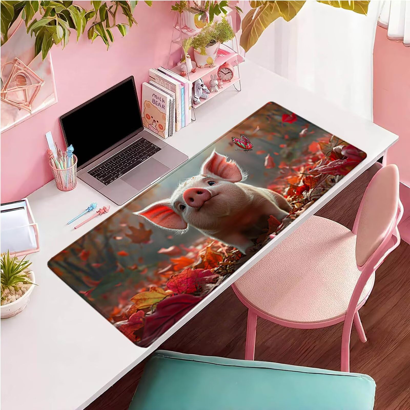 Biała podkładka pod mysz do gier, podkładka pod mysz XXL 1600x800x3mm, mata na biurko ze zszytymi krawędziami, podkładka pod mysz poprawia dokładność i szybkość, akcesoria biurowe i akcesoria do gier
