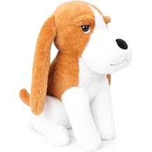 WEIGEDU Beagle Stuffed Animal Plush Toy Cute Sitting Puppy Dog with Long Floppy Ears Soft Hound Gift for Kids Boys Girls 12 Inch Brown White