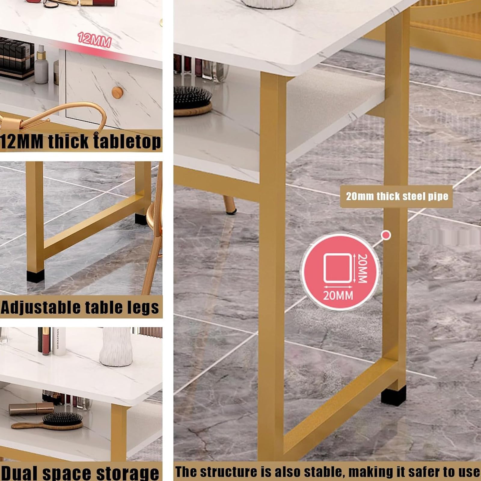 Tavolo professionale per manicure da 100 cm, per salone spa, postazione di lavoro con contenitore, ideale per tecnici delle unghie e professionisti della bellezza