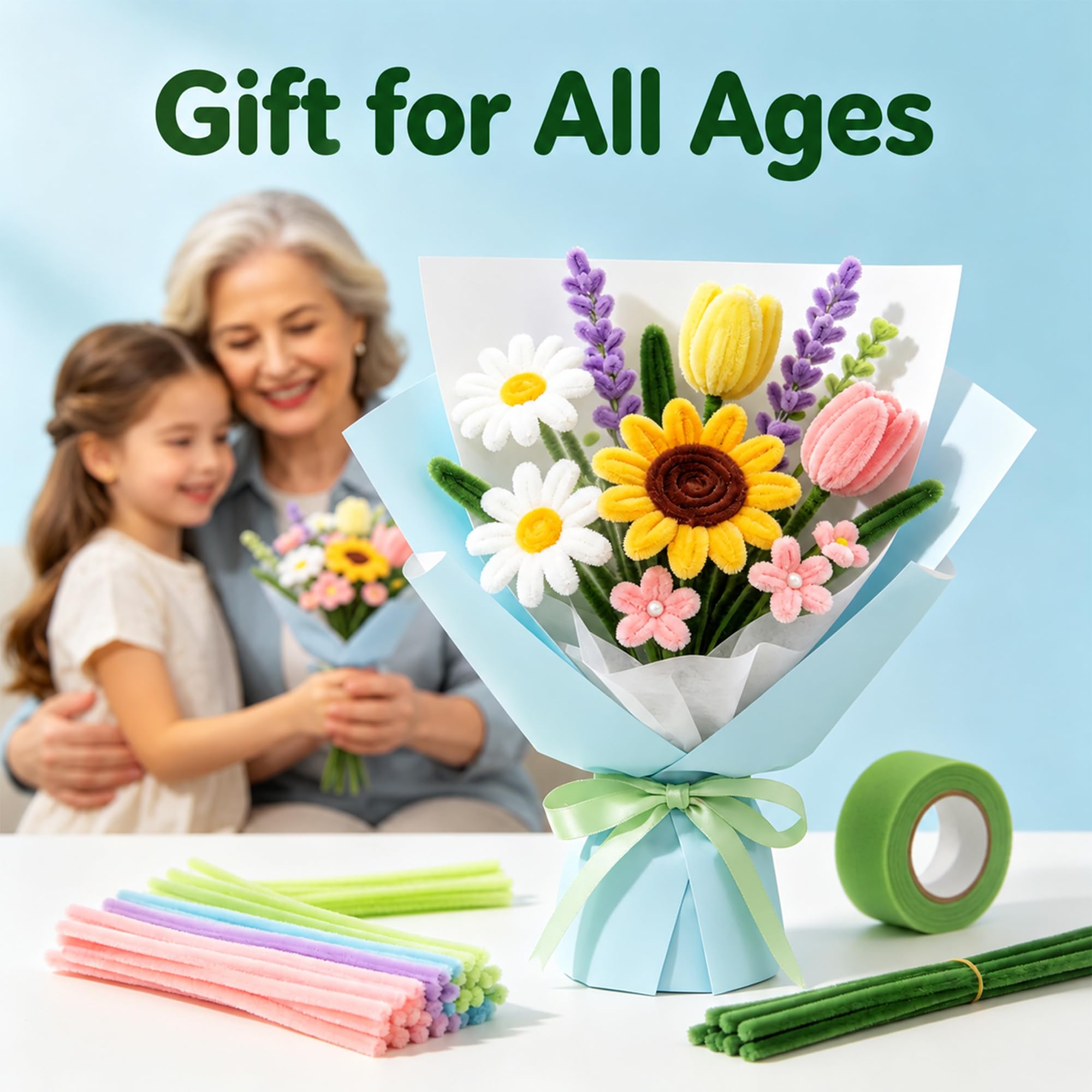 Kit completo per la creazione di bouquet di fiori fai da te, 1050 pezzi