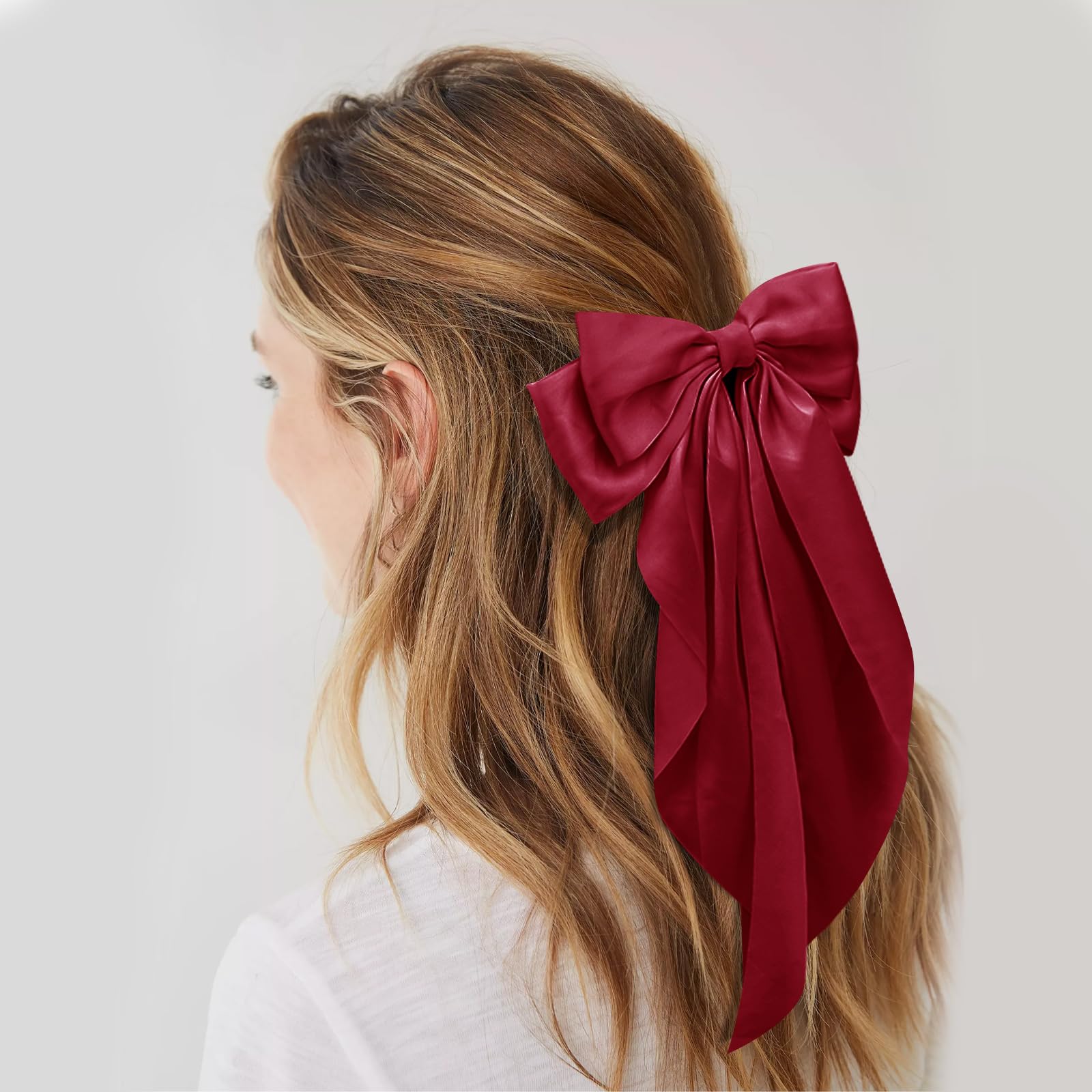 ヘアアクセサリー SILK SATIN BOW HAIR CLIPE Amazon.com : Zkptops 4Pcs Hair Bow Clips for Women Girls