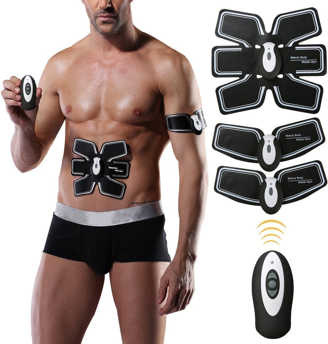 Muscle Trainer, EMS Muscle Trainer, Abdominal Muscle Stick, Wireless Remote Control Abdominal Muscle Stick, Gym Workout Home Office Abdominal Fitness Equipment / Arms / Legs Training The ultimate ABS stimulator for men and women, (new with support belt gift box packaging