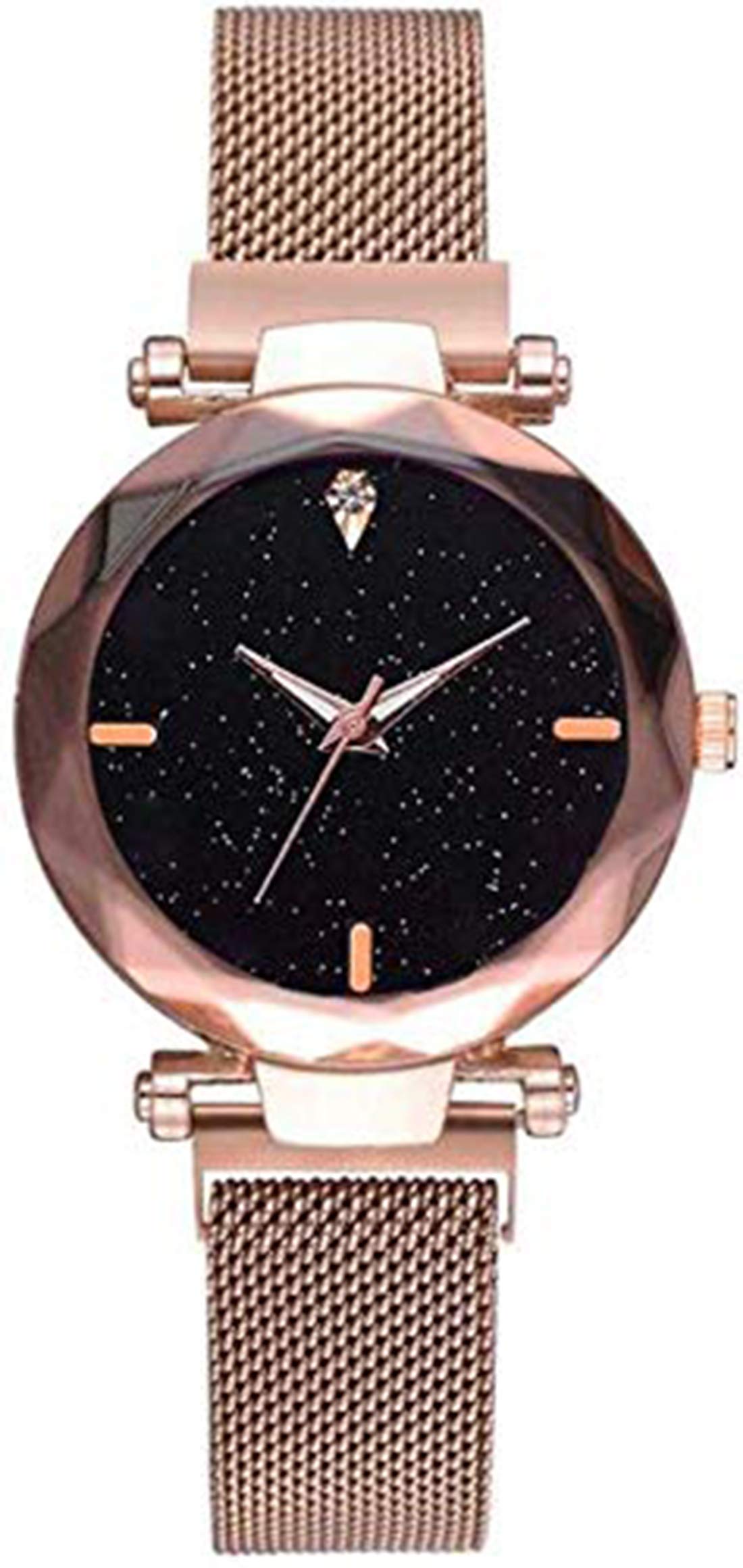 Acnos® Premium Black dial Magnetic Belt Rosegold Analog Watch for Men and Womne Pack of - 1(AC-180) (B082FLRRG4) Amazon Price History, Amazon Price Tracker